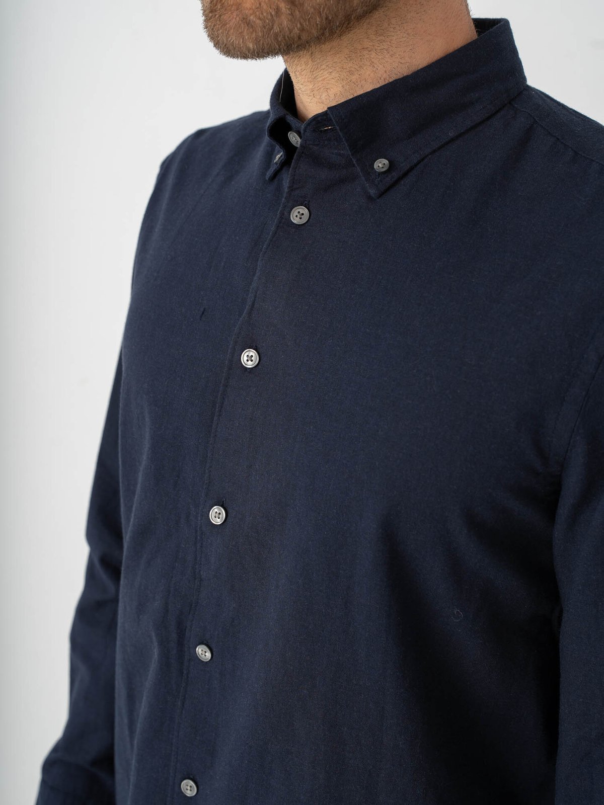 Selected Homme Regular Cole Jay Melange Long Sleeve Shirt Sky Captain