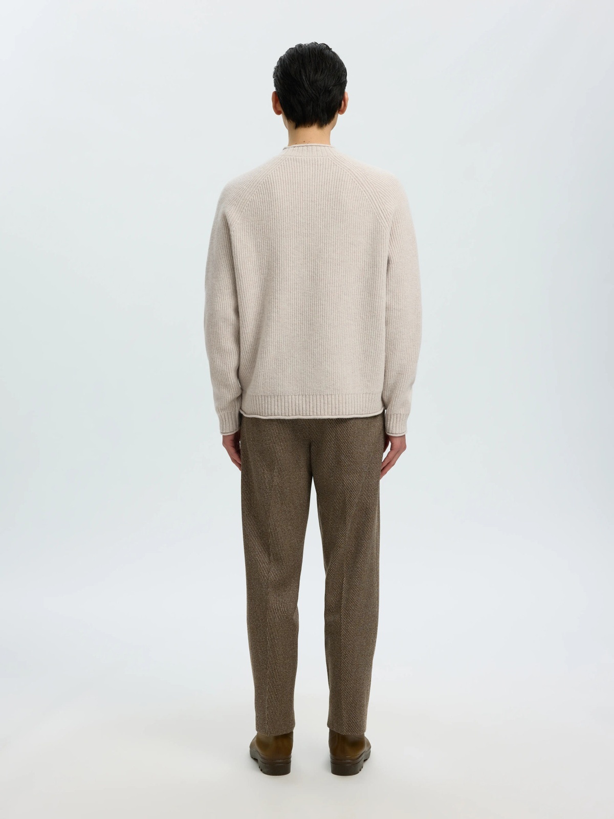 Selected Homme Domestic Long Sleeve Knit Crew Neck Silver Birch