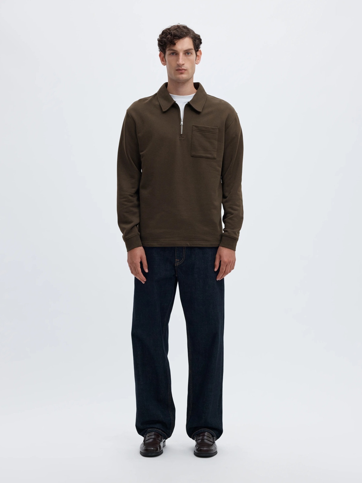Selected Homme Scott Long Sleeve Half Zip Sweat Turkish Coffee