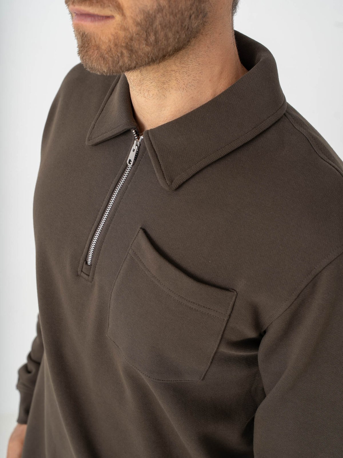 Selected Homme Scott Long Sleeve Half Zip Sweat Turkish Coffee