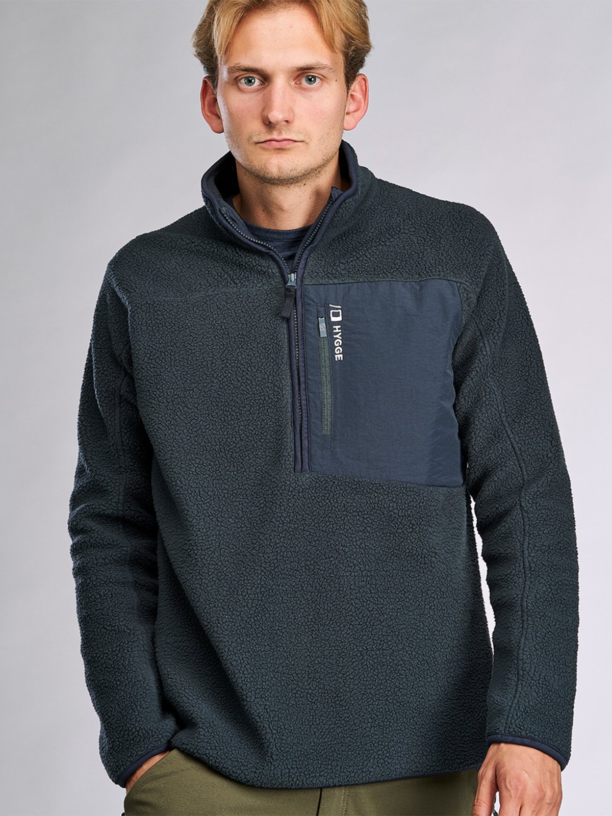 Hygge Men's Pile Fleece Pullover Navy