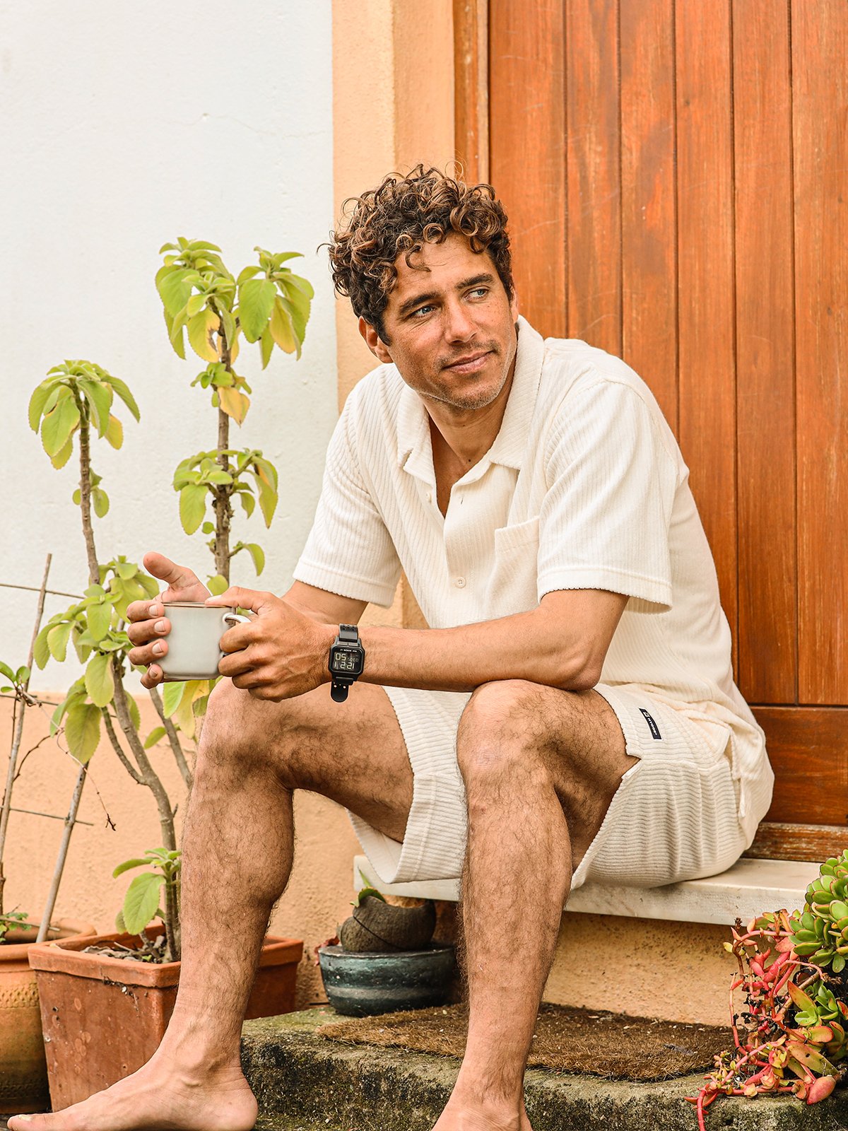 Hygge Men's Terry Striped Shorts Offwhite