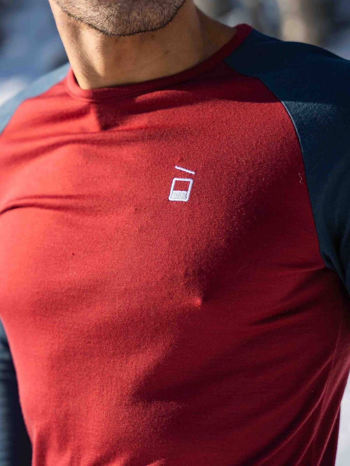 Hygge Men's Hyggewool 180 Crew Neck Burgundy / Navy