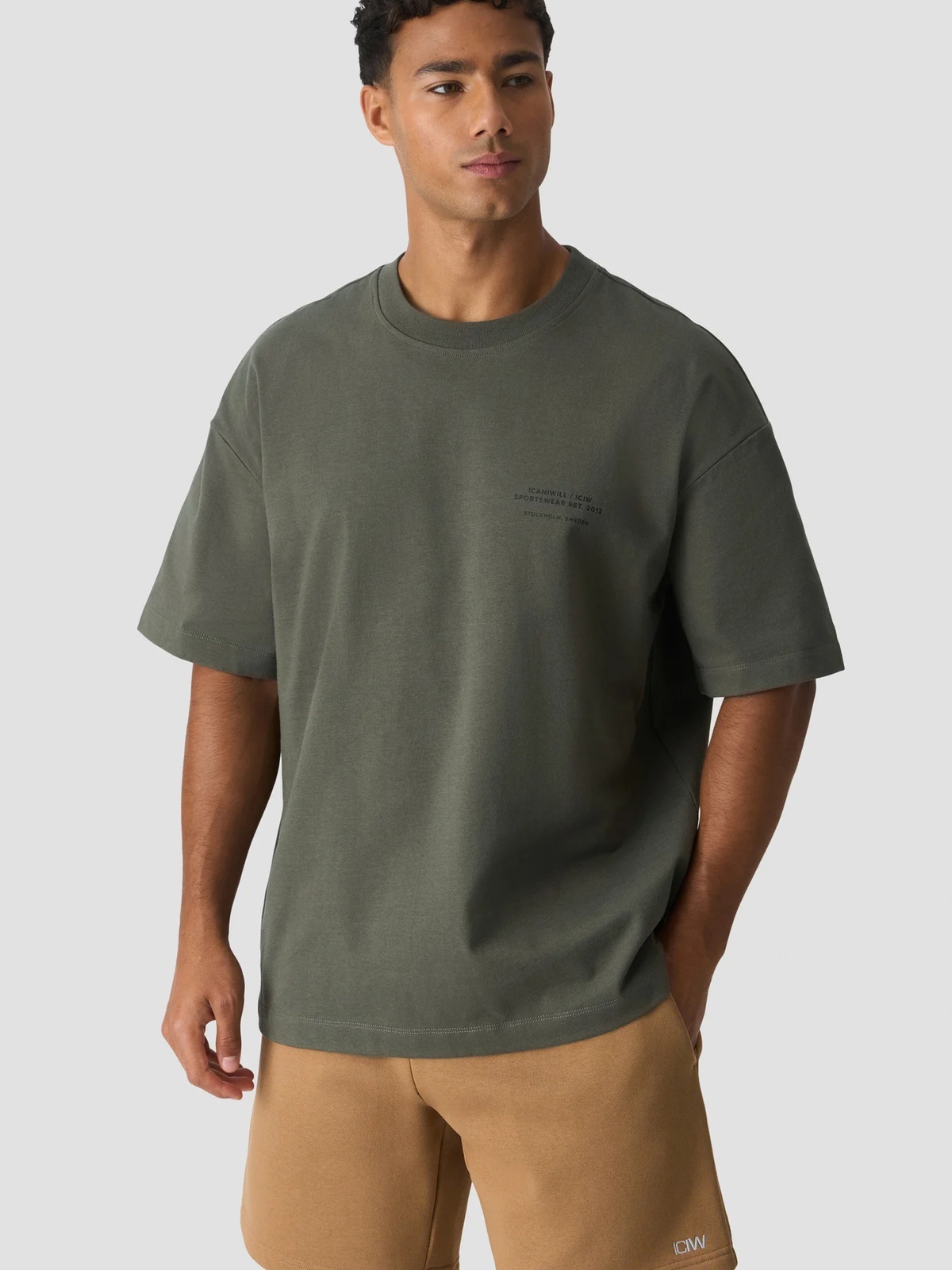 ICIW Essence Heavy Cotton T-Shirt Print Warm Green