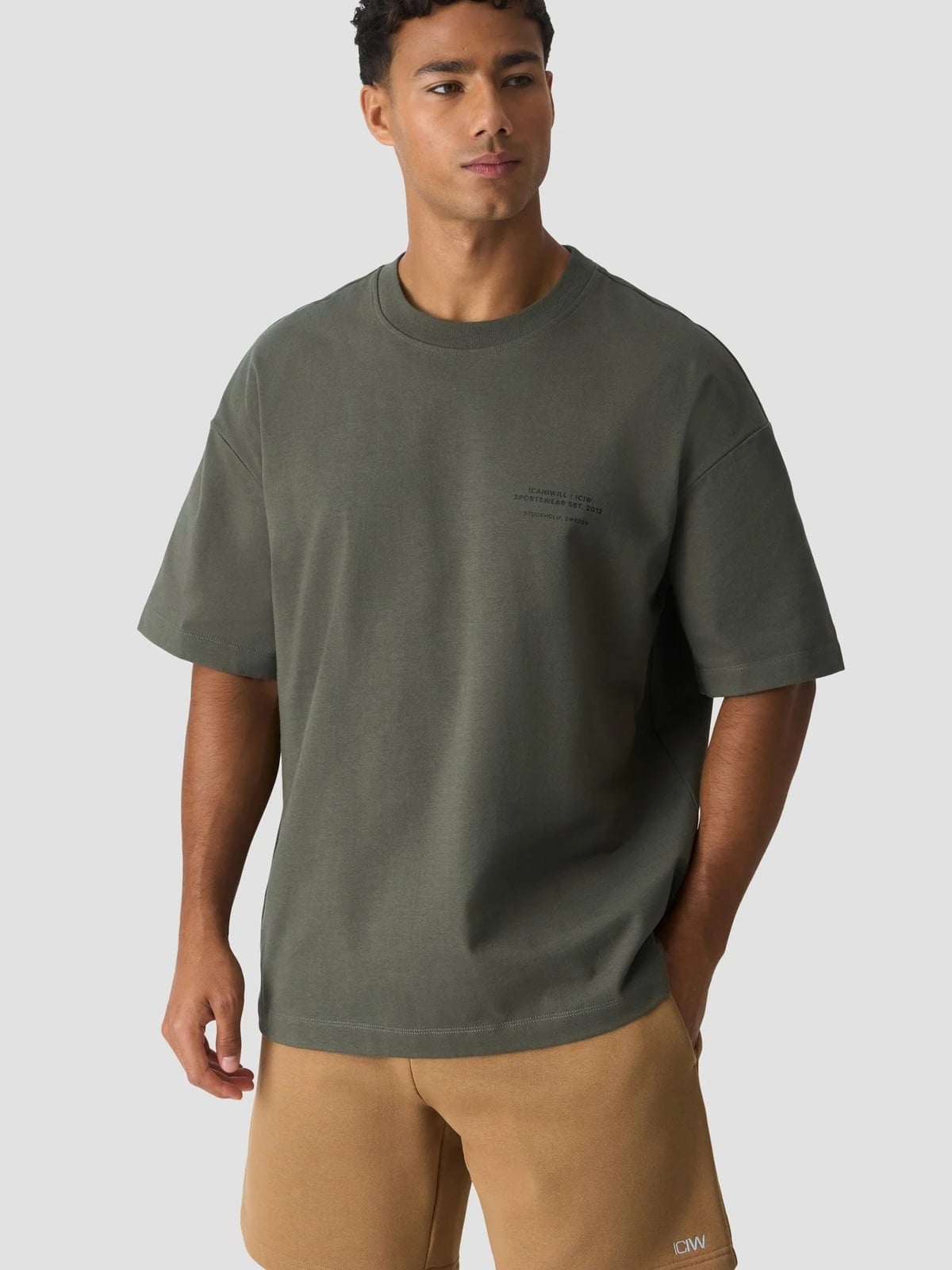 ICIW Essence Heavy Cotton T-Shirt Print Warm Green