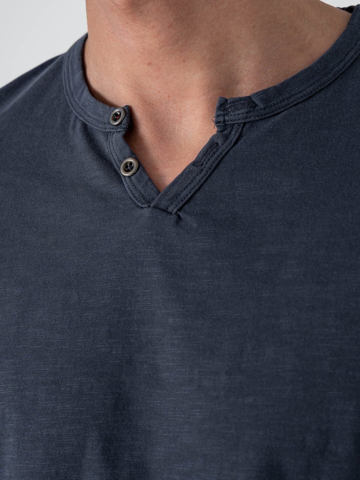 Jack and Jones Split Neck Tee Short Sleeve Navy Blazer Slim