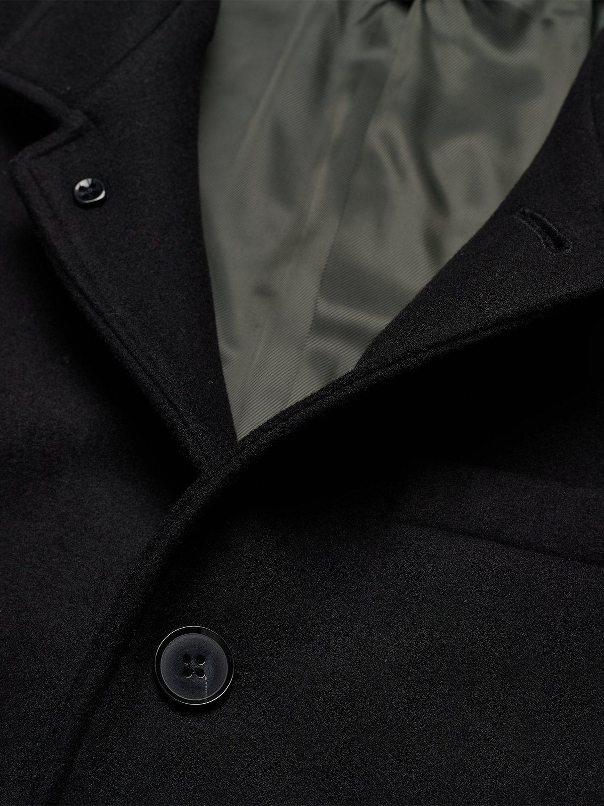 Jack and Jones Melton Wool Coat Black