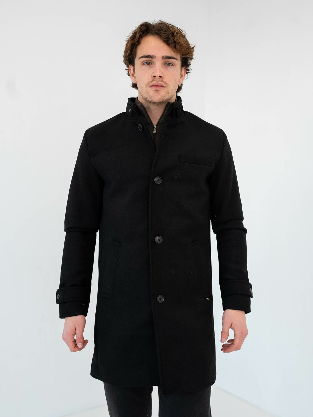Jack and Jones Melton Wool Coat Black