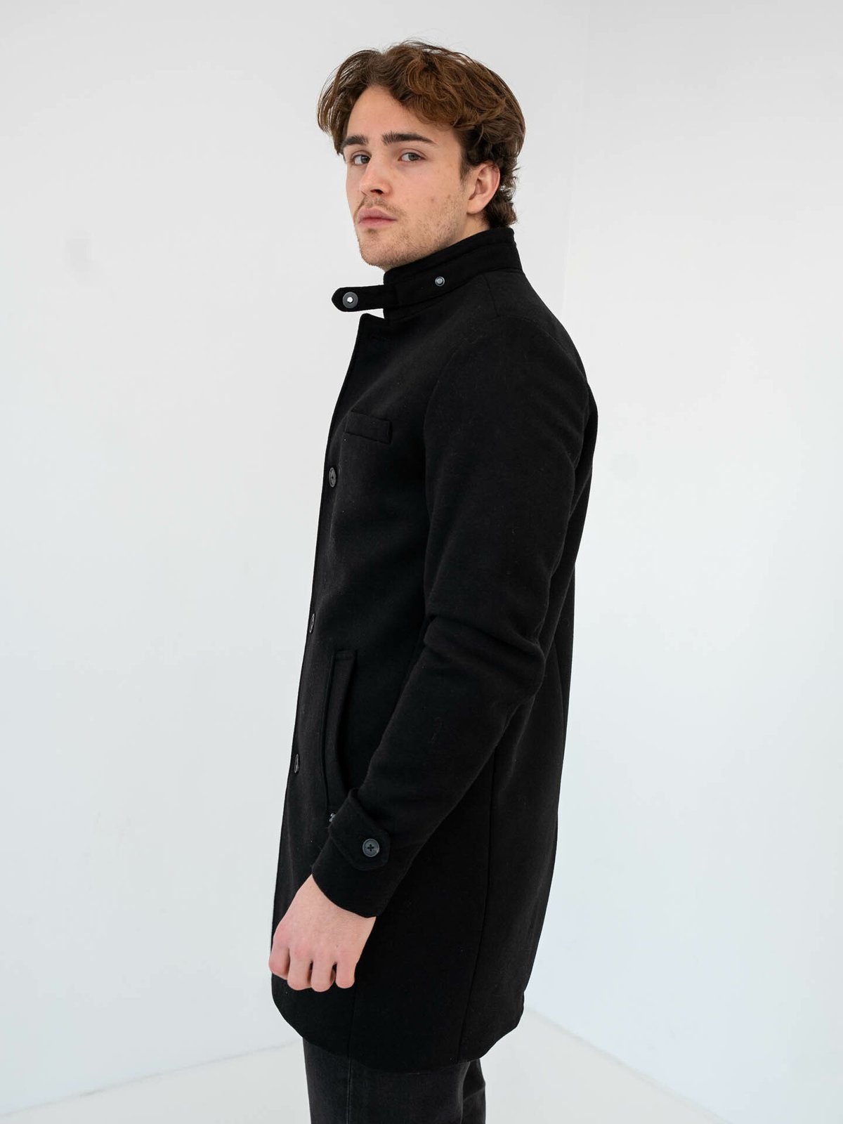 Jack and Jones Melton Wool Coat Black