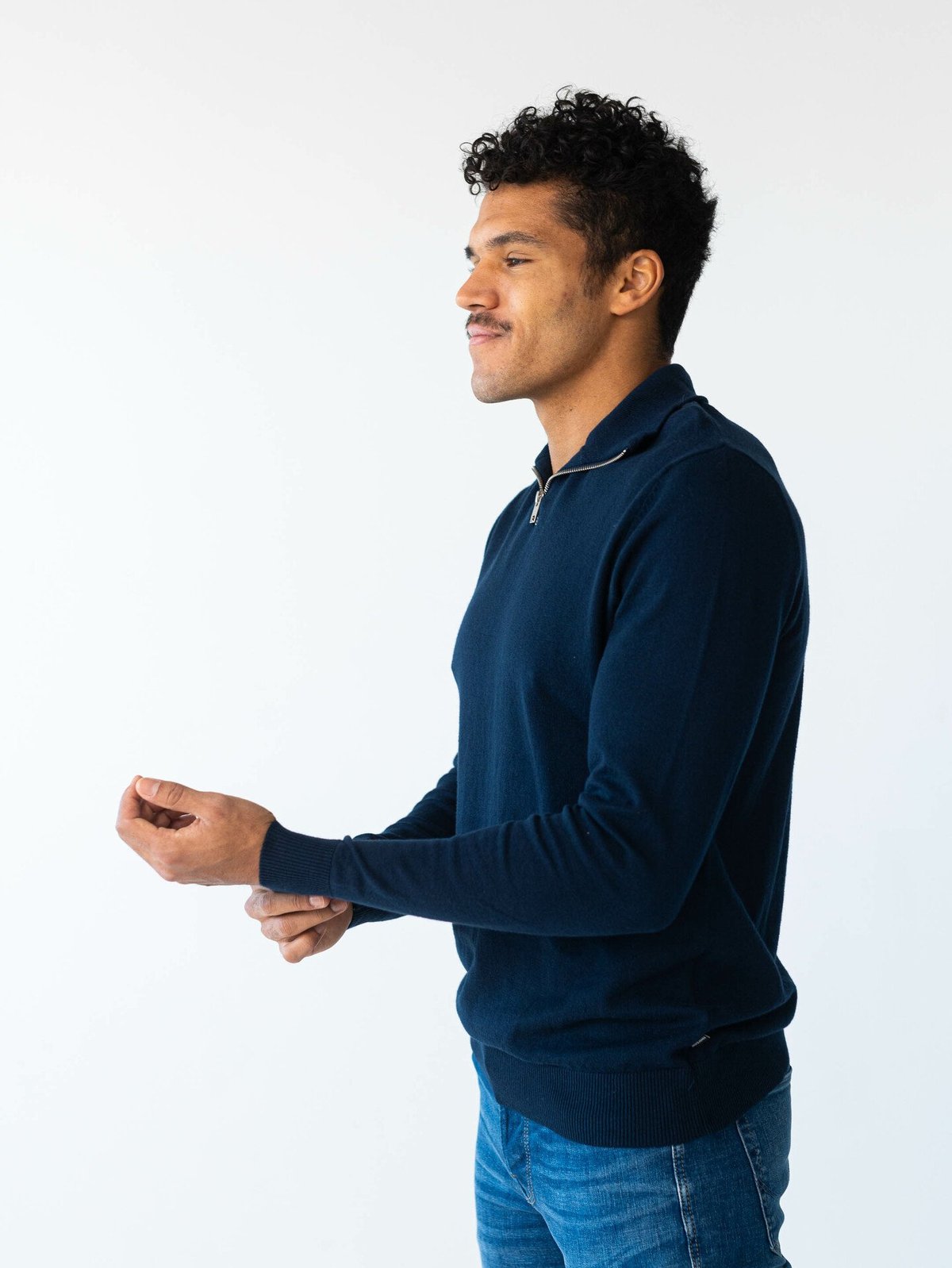 Jack and Jones Emil Knit Half Zip Navy Blazer