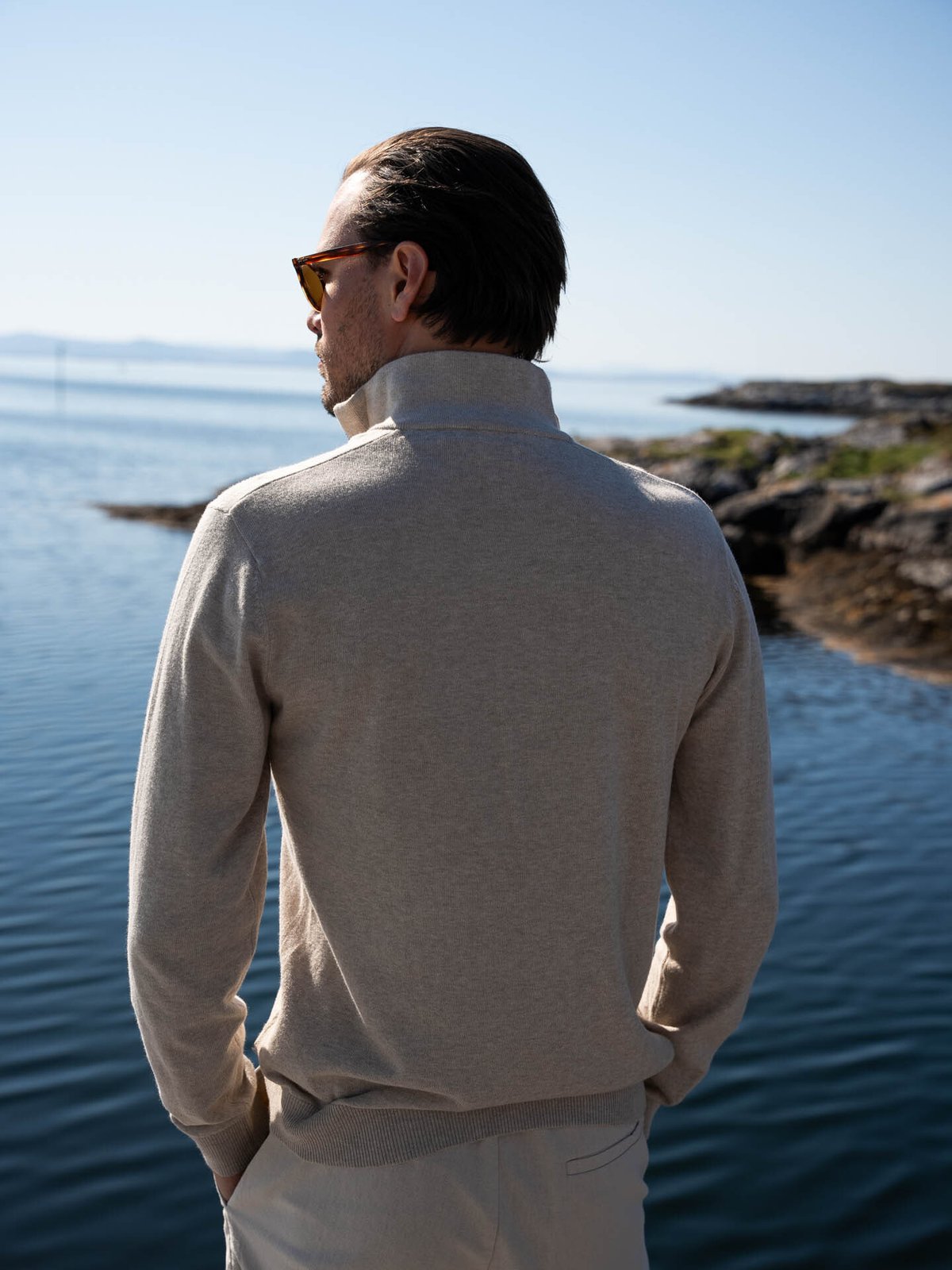 Jack and Jones Emil Knit Half Zip Beige / Oatmeal