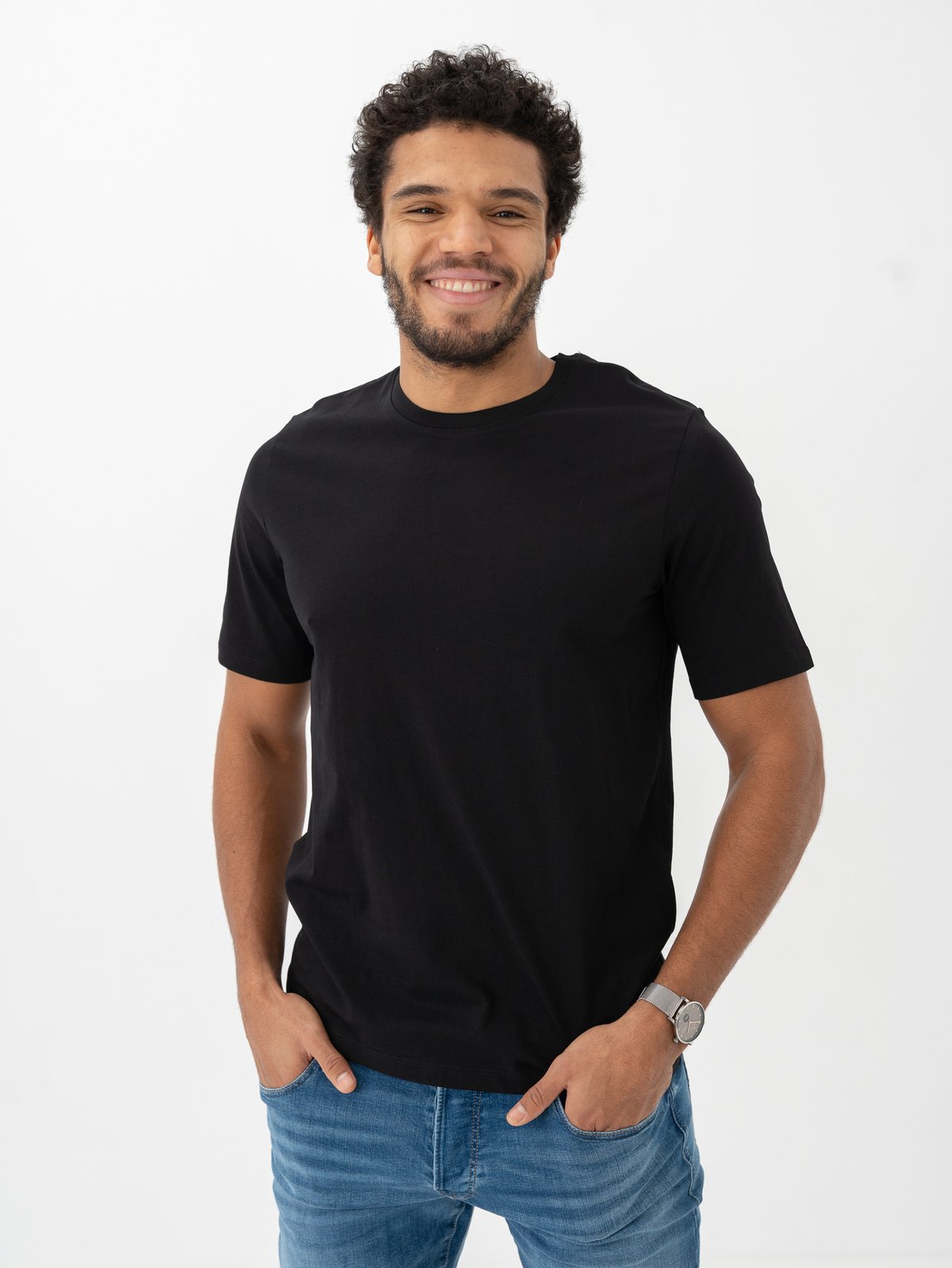 Jack and Jones Organic Basic Tee Short Sleeve O-Neck 3-Pack White Black