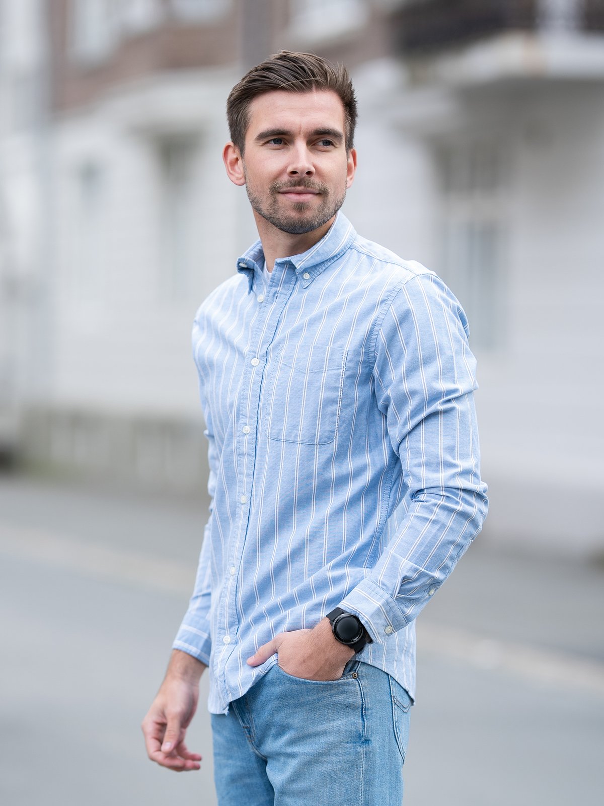 Jack and Jones Brook Oxford Shirt Long Sleeve Cashmere Blue