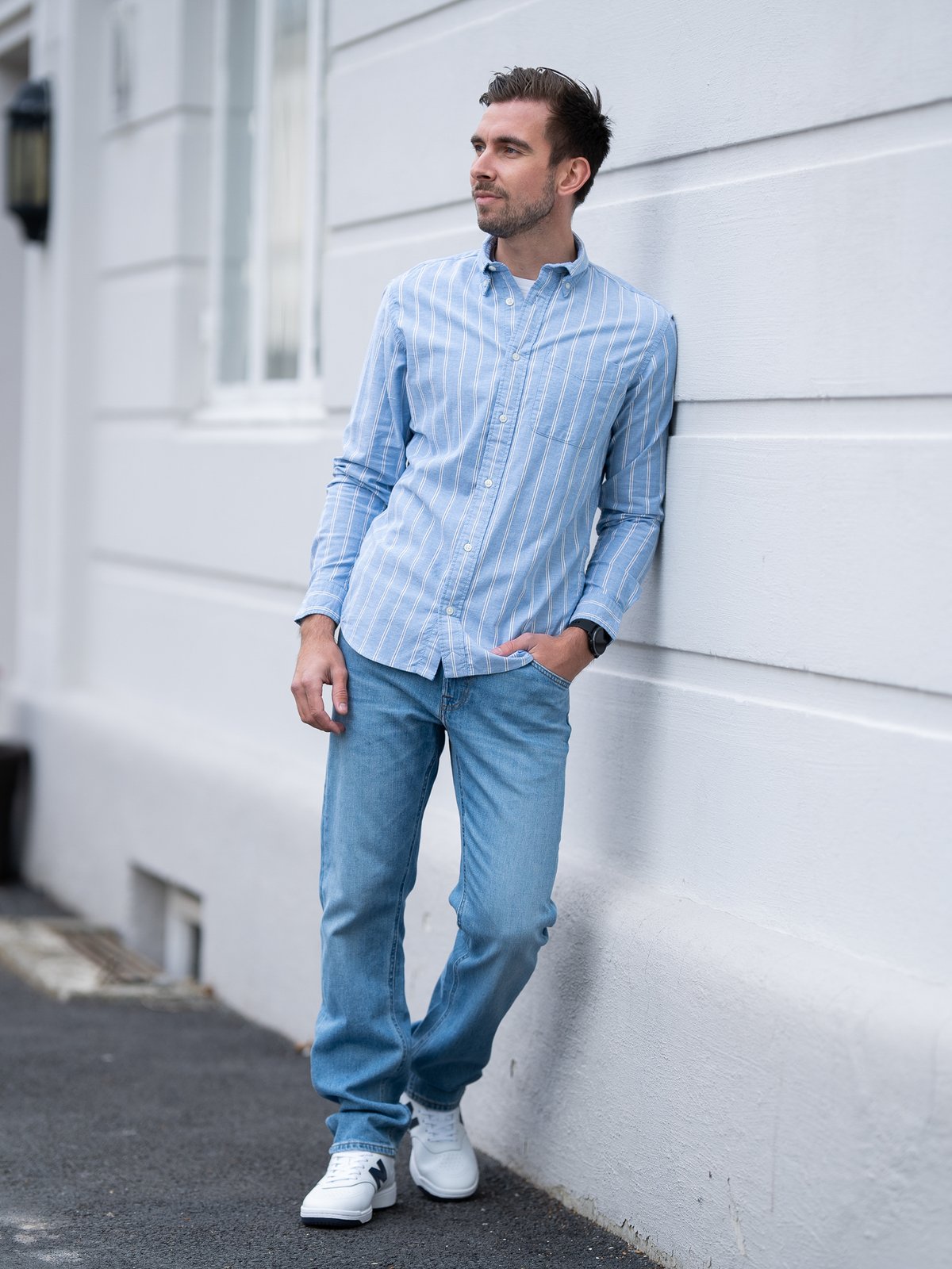 Jack and Jones Brook Oxford Shirt Long Sleeve Cashmere Blue