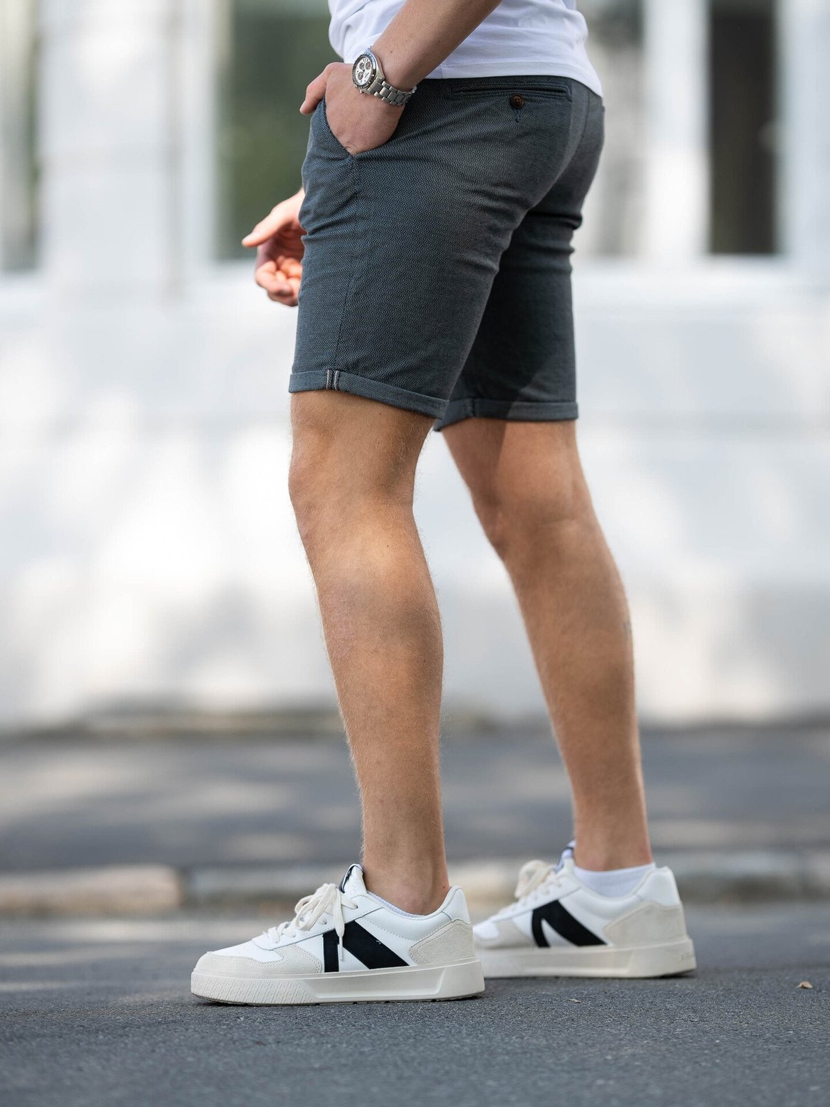 Jack and Jones Fury Shorts Mid Faded Denim