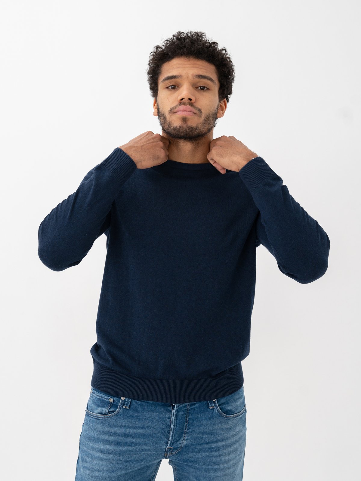 Jack and Jones Emil Knit Crew Neck Blå
