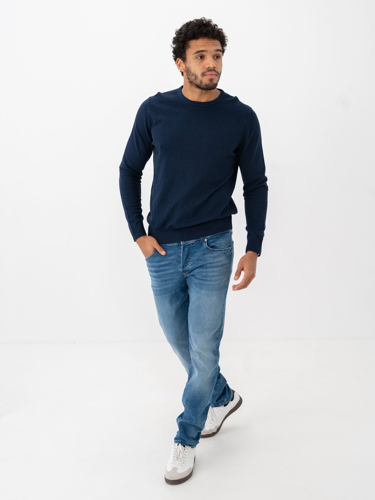 Jack and Jones Emil Knit Crew Neck Blå