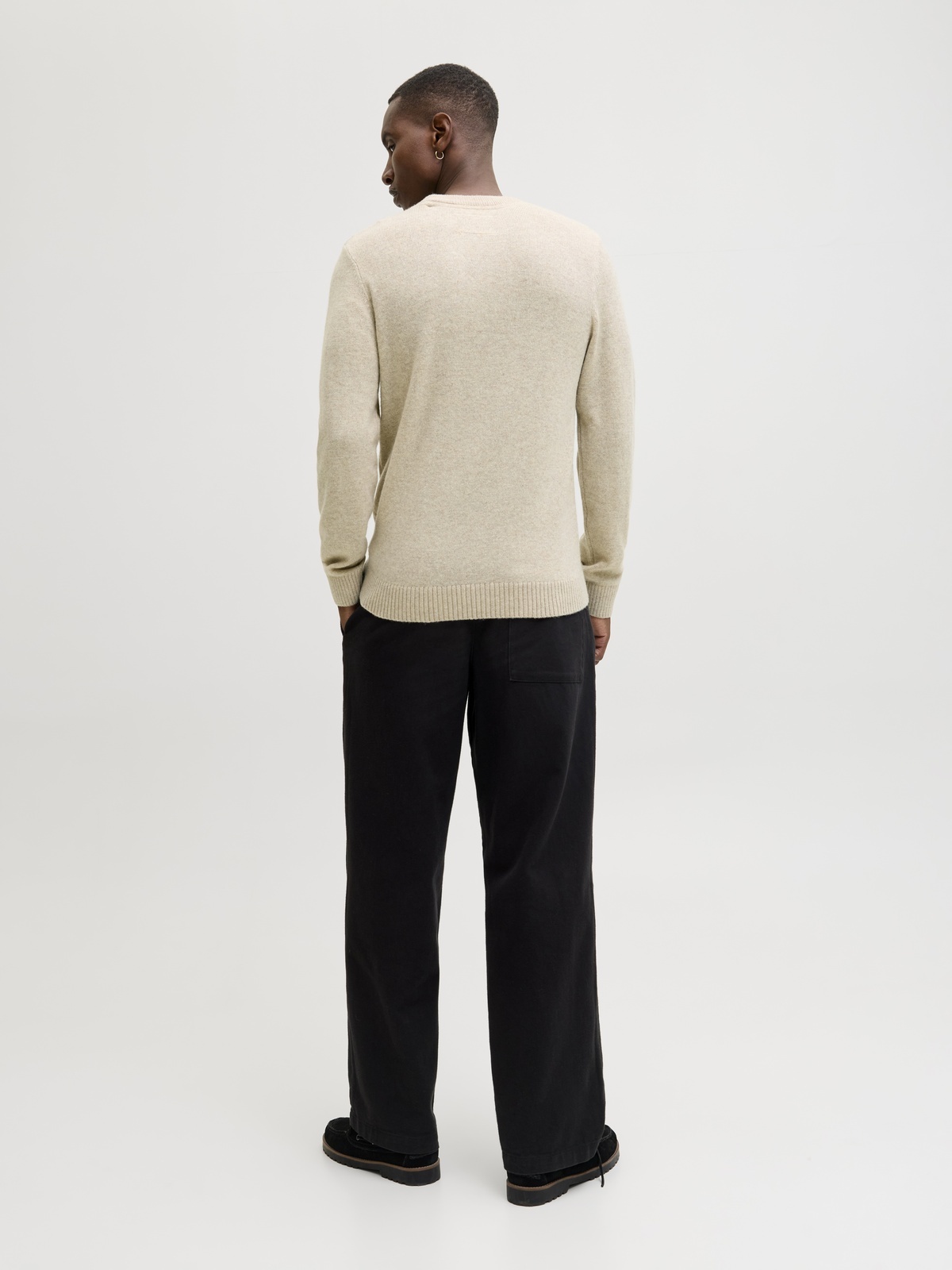Jack & Jones Lambswool Knit Crew Neck Silver Lining Melange