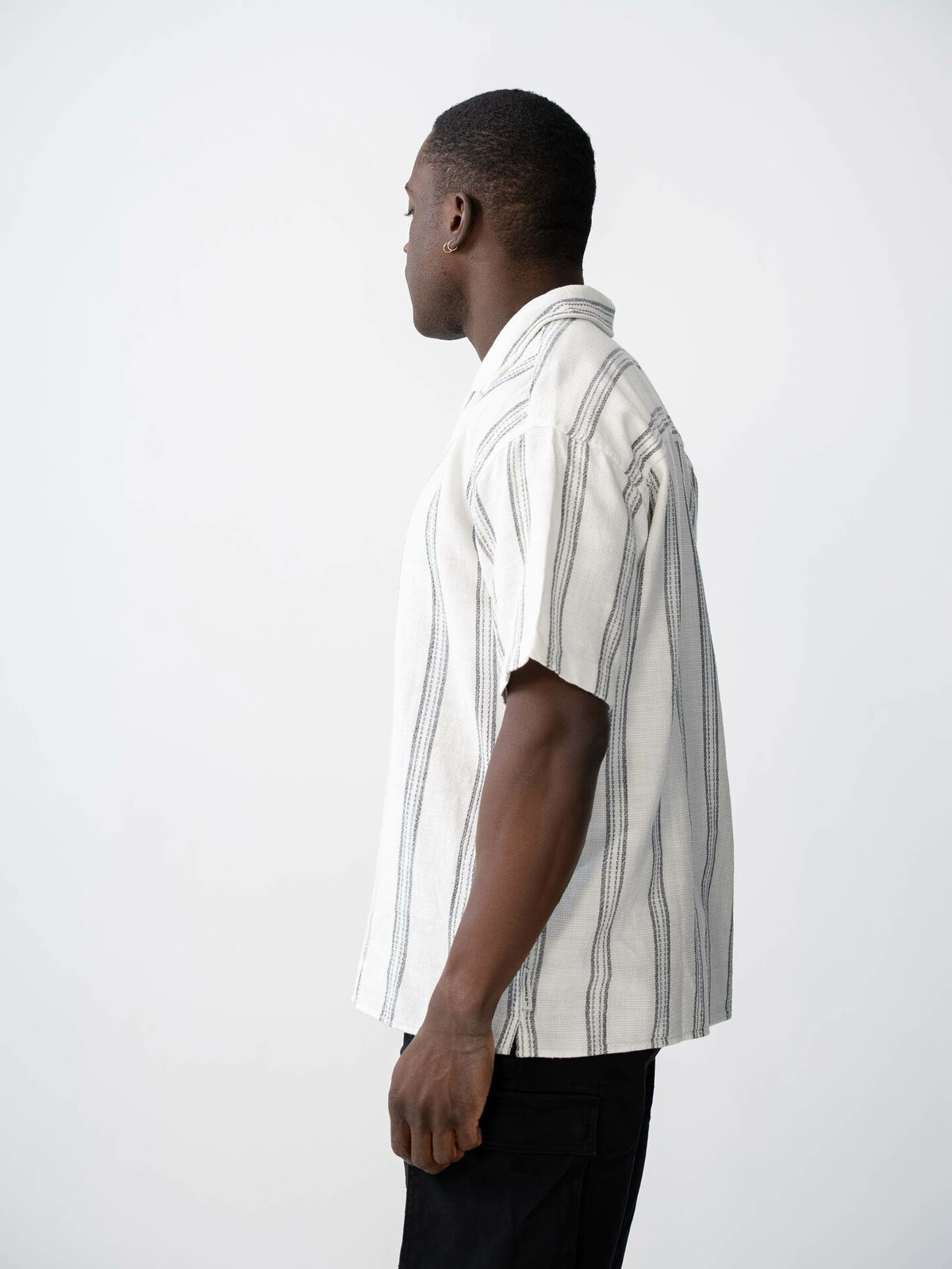 Jack and Jones Cabana Stripe Shirt SS Cloud Dancer