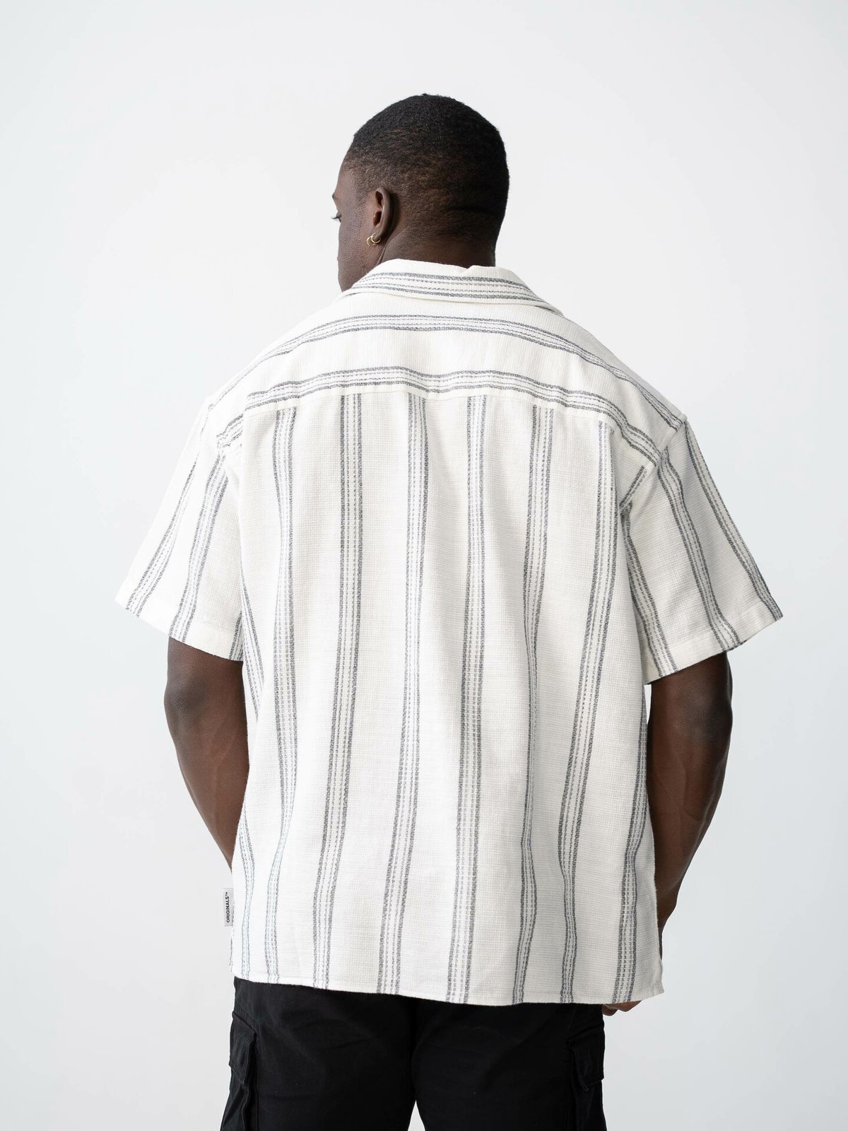 Jack and Jones Cabana Stripe Shirt SS Cloud Dancer