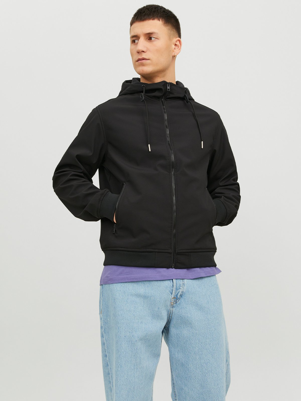 Jack and Jones Basic Softshell Hood Black