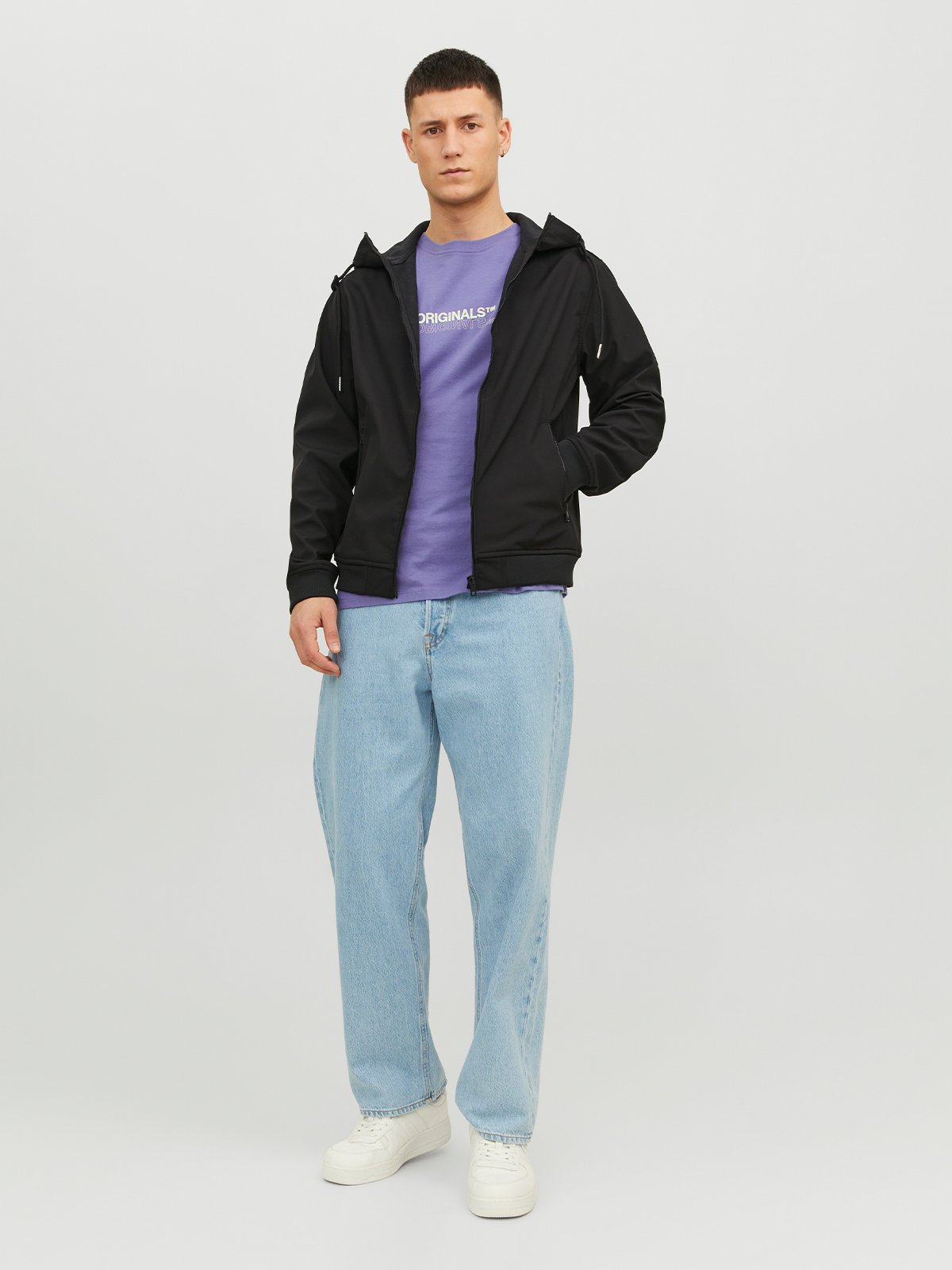 Jack and Jones Basic Softshell Hood Black
