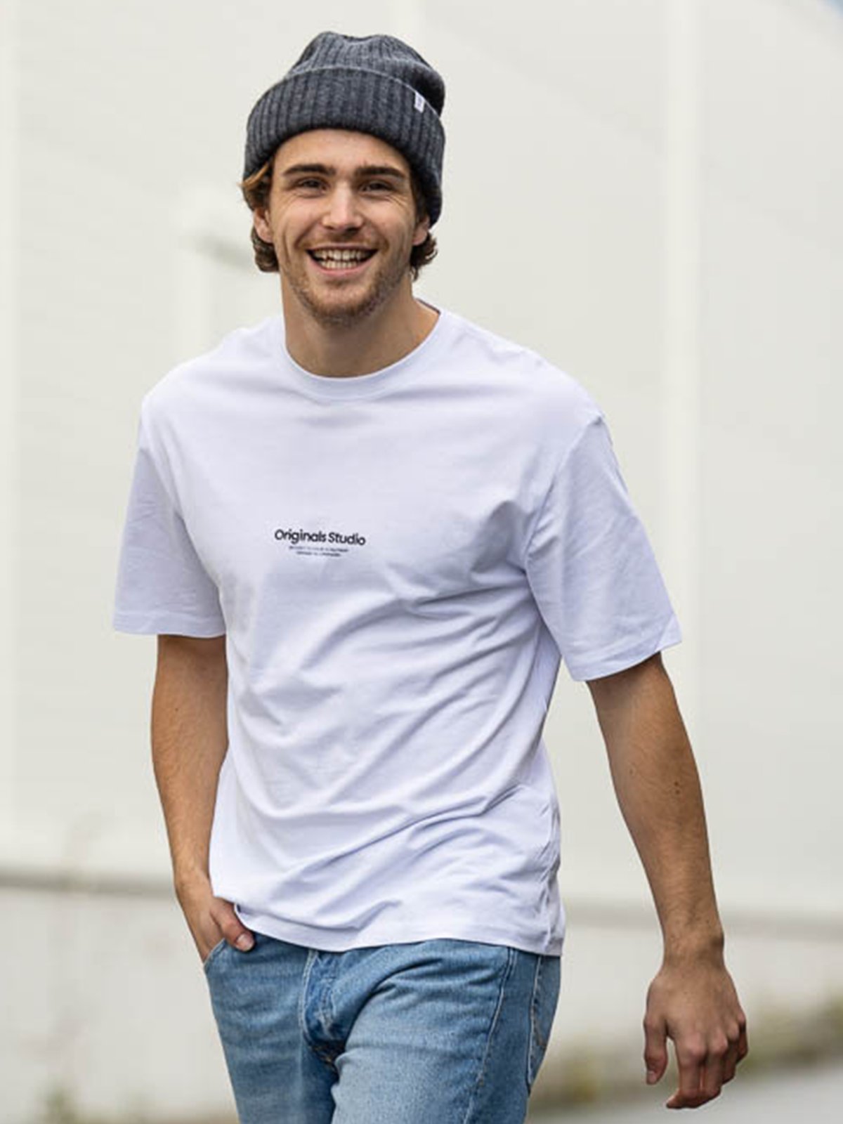 Jack and Jones Vesterbro Tee Short Sleeve Crew Neck Bright White