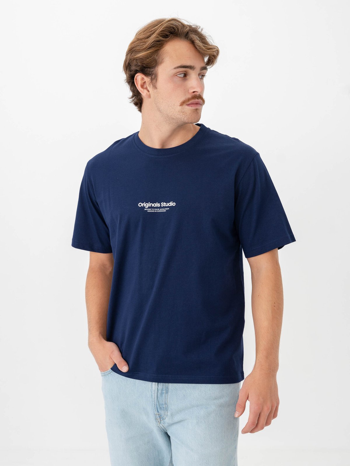 Jack and Jones Vesterbro Tee Short Sleeve Crew Neck Ocean Cavern