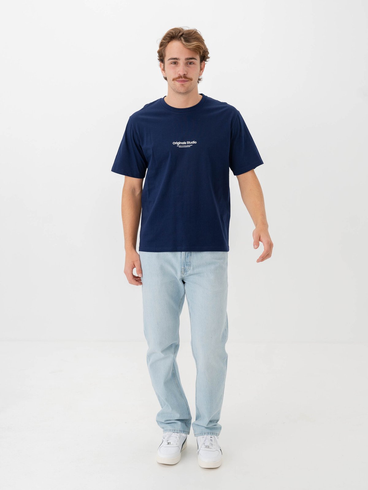 Jack and Jones Vesterbro Tee Short Sleeve Crew Neck Ocean Cavern