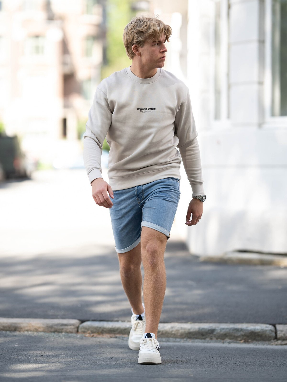 Jack and Jones Vesterbro Sweat Crew Neck Moonbeam