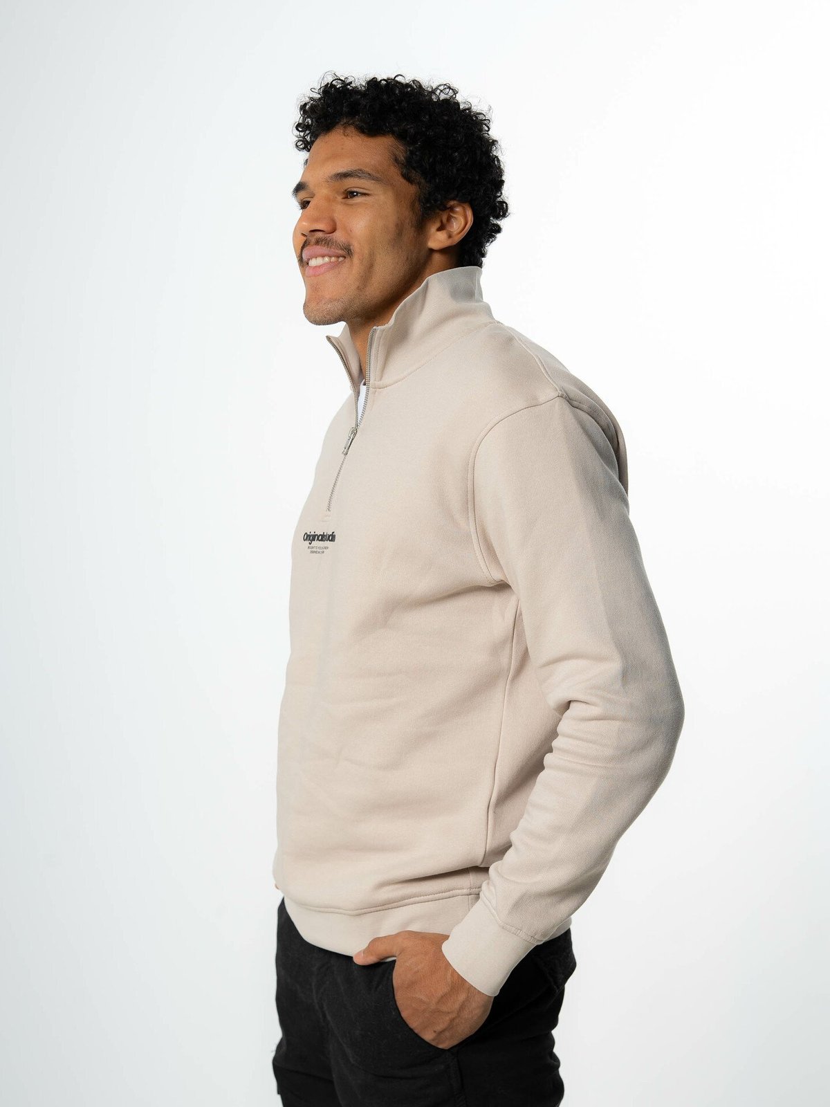 Jack and Jones Vesterbro Sweat Quarter Zip Moonbeam