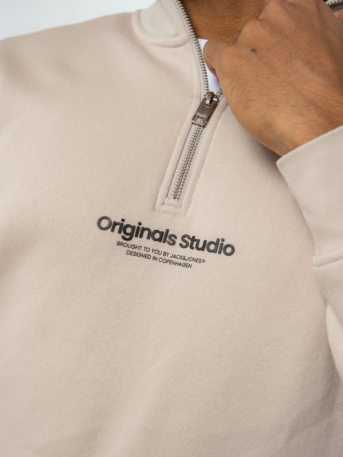 Jack and Jones Vesterbro Sweat Quarter Zip Moonbeam