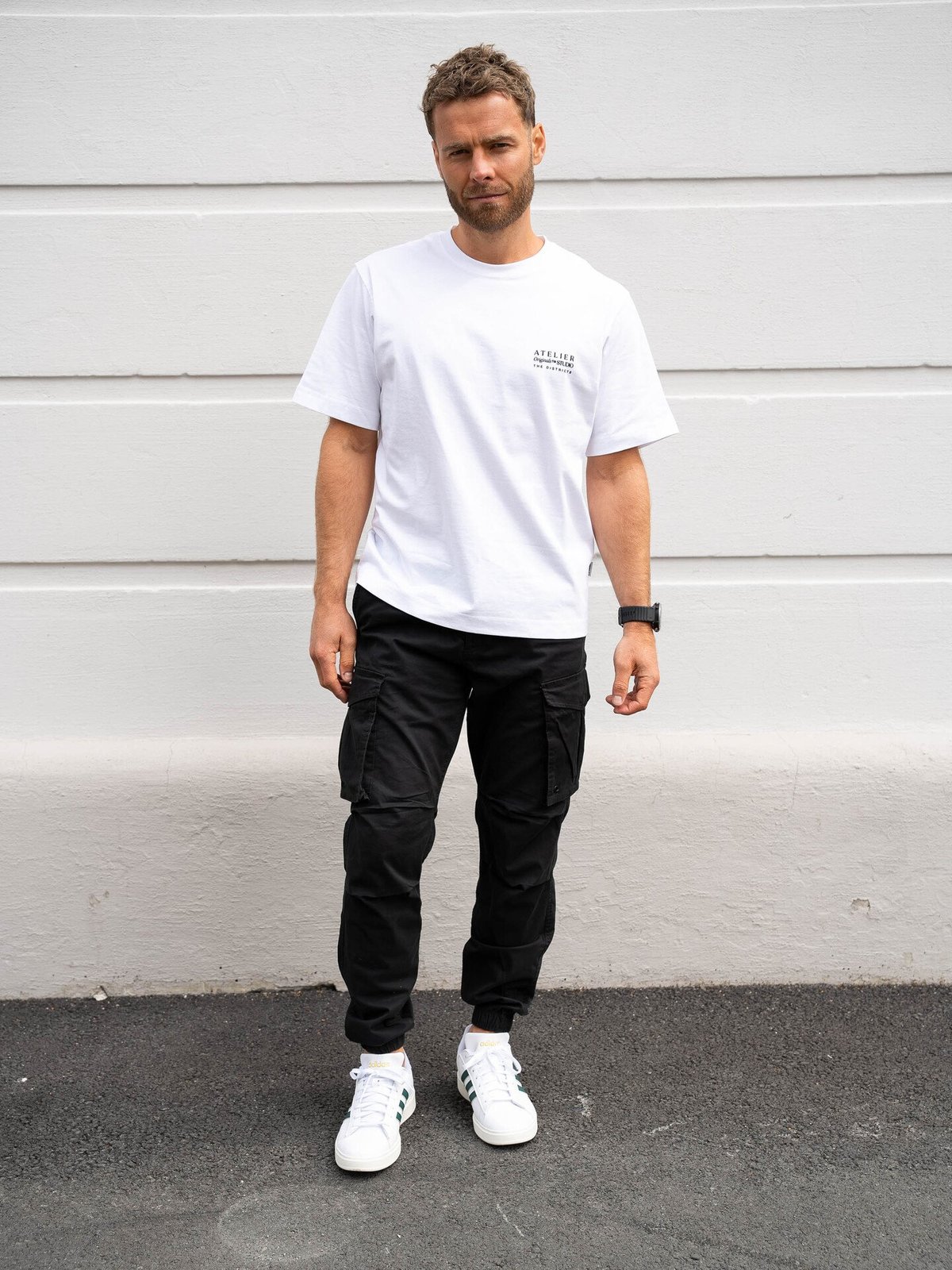 Jack and Jones Kane Noah Cuffed Cargo Black