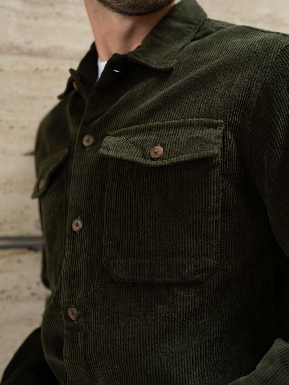 Jack and Jones Eddie Corduroy Overshirt Long Sleeve Rosin