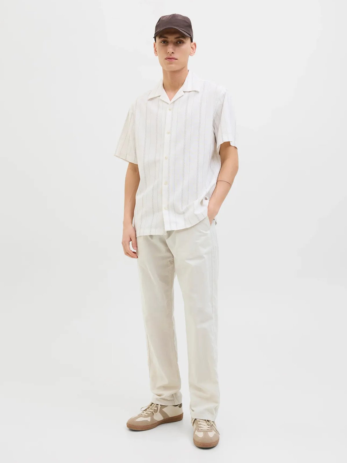 Jack and Jones Kane Summer Linen Blend Jogger Feather Gray