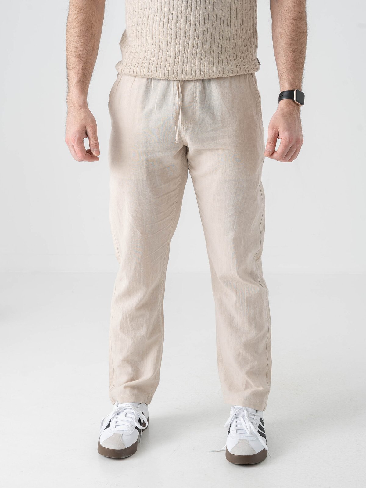 Jack and Jones Kane Summer Linen Blend Jogger Feather Gray