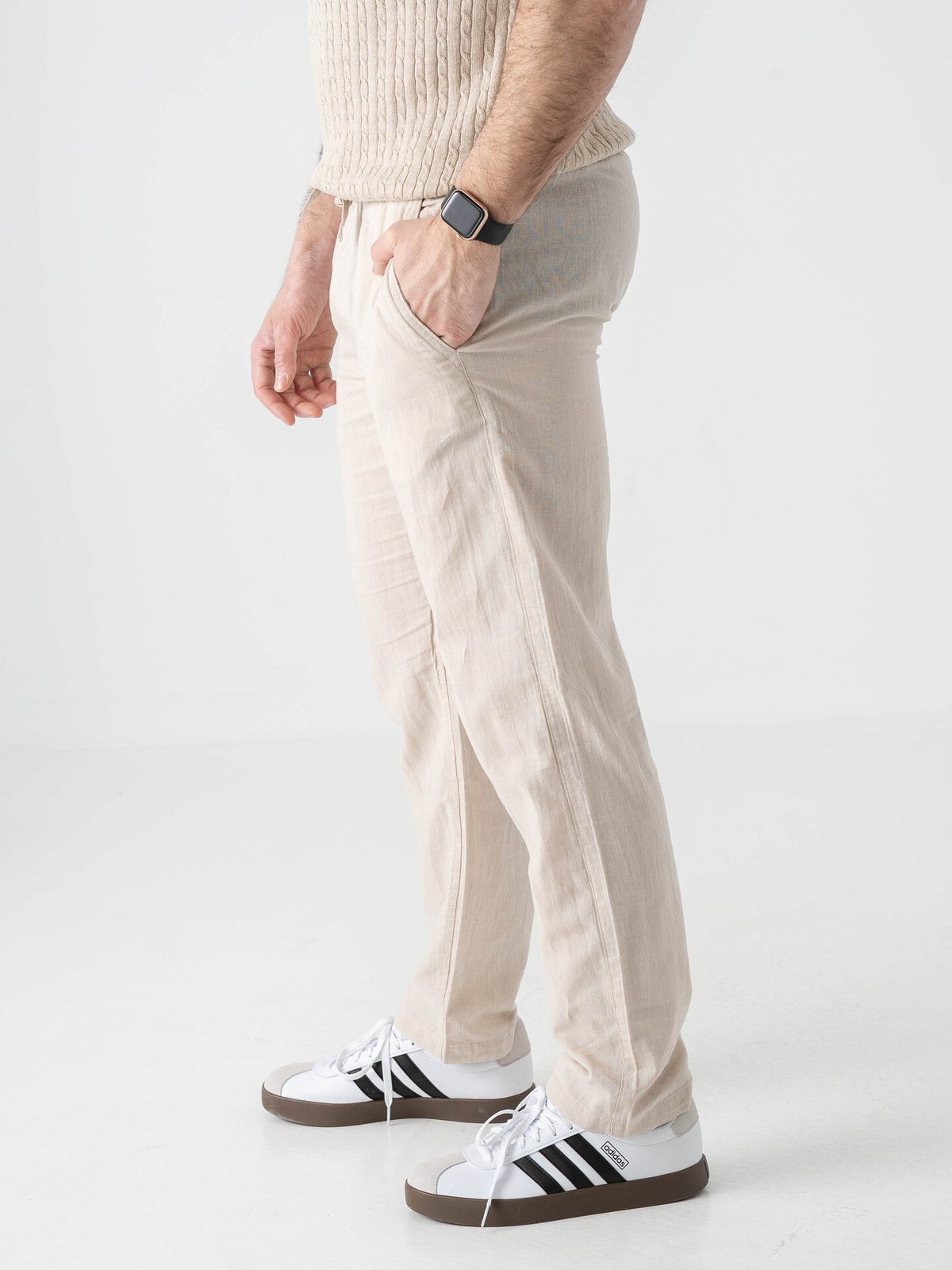 Jack and Jones Kane Summer Linen Blend Jogger Feather Gray