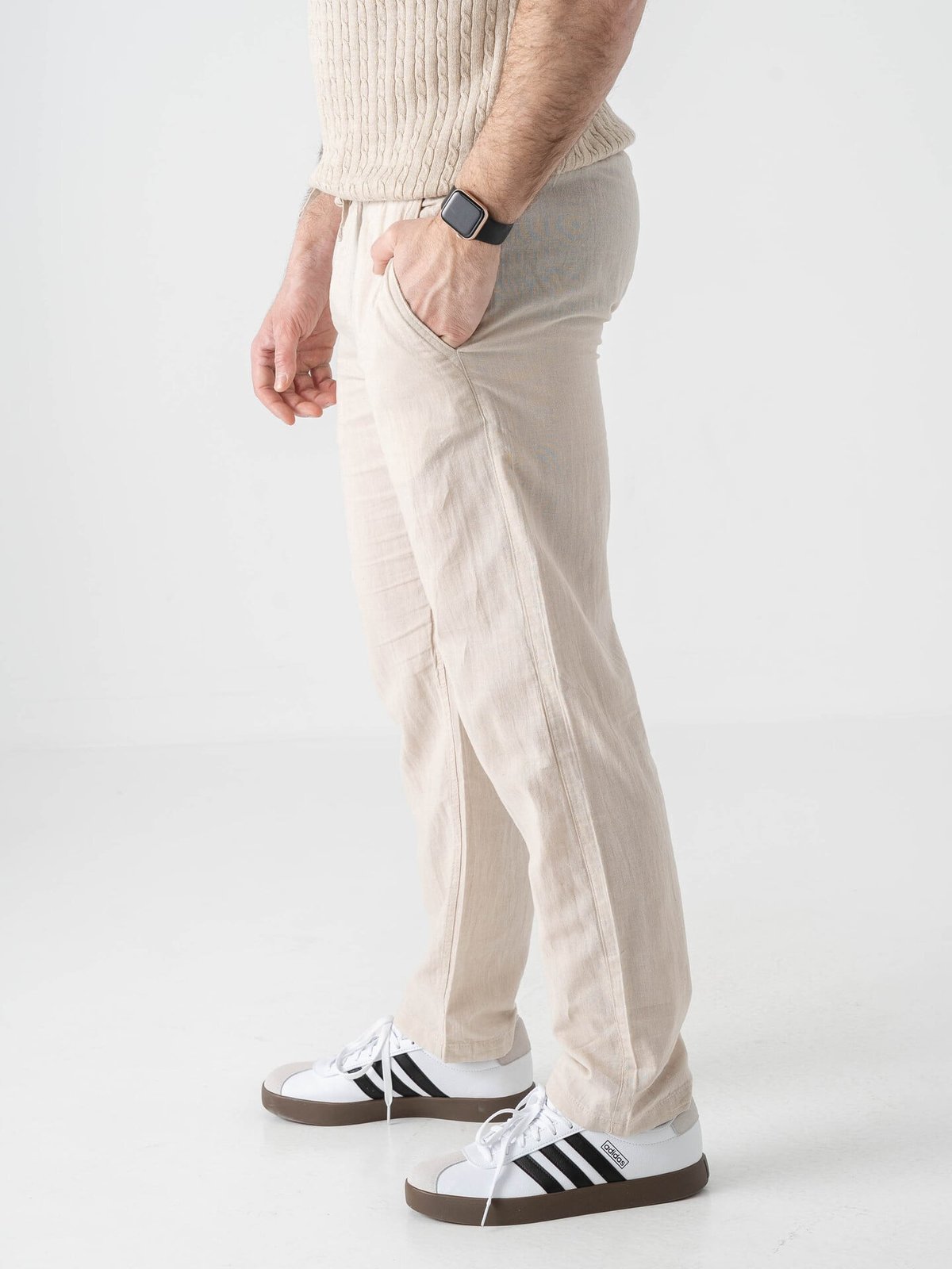 Jack and Jones Kane Summer Linen Blend Jogger Feather Gray