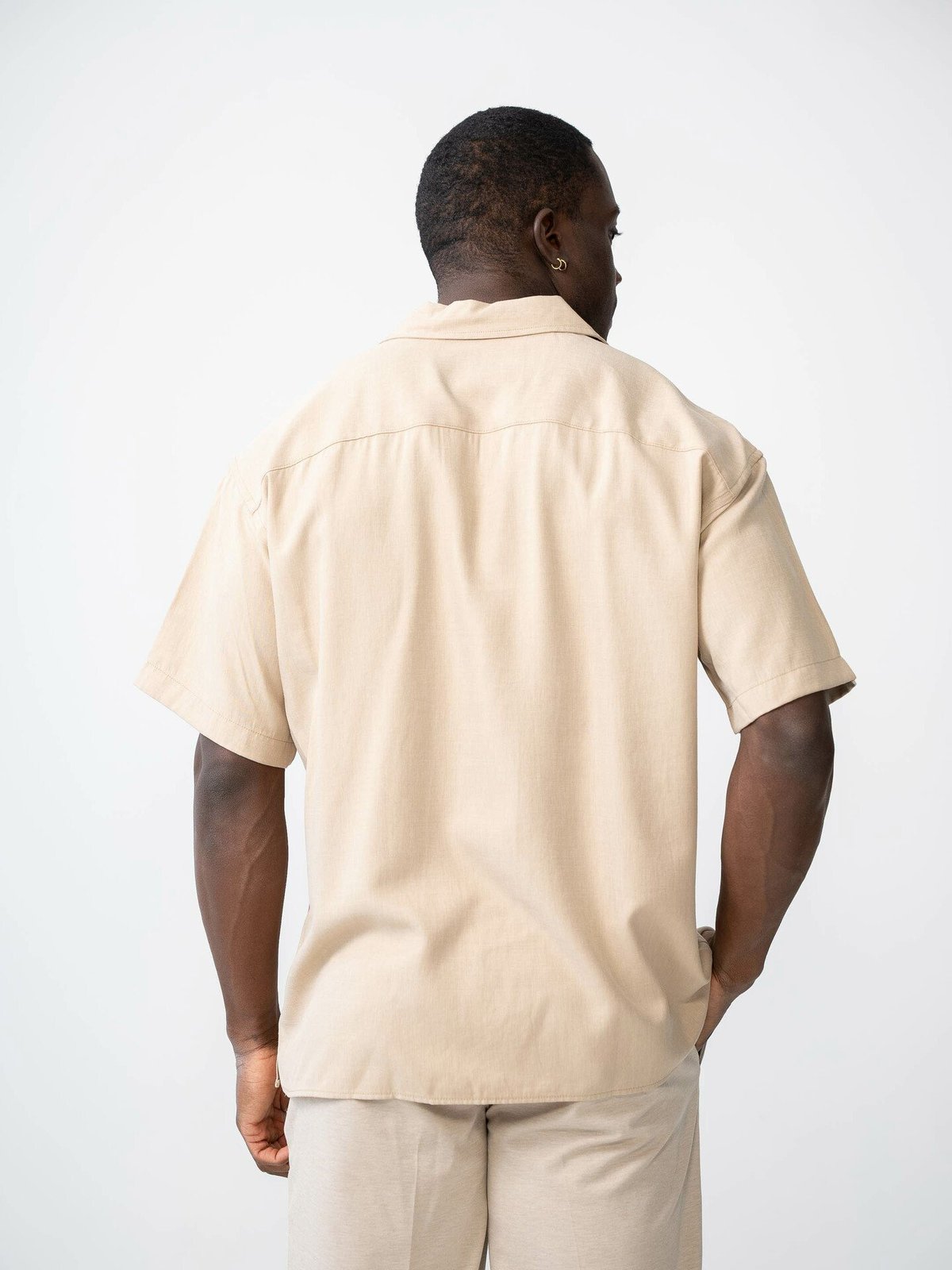 Jack and Jones Aron Tencel Resort Shirt Short Sleeve Fields Of Rye