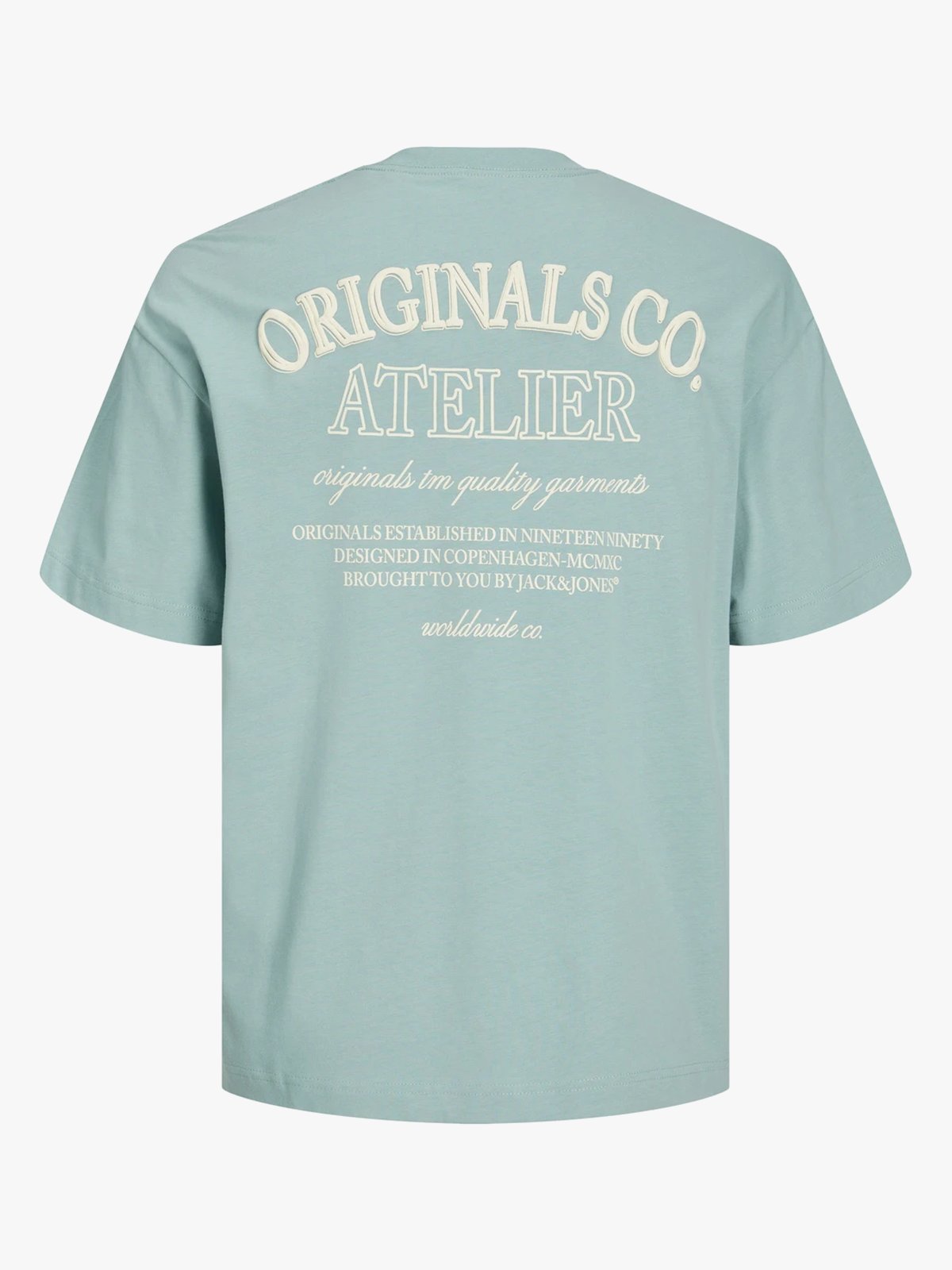 Jack & Jones Santorini Back Tee Short Sleeve Crew Neck Gray Mist