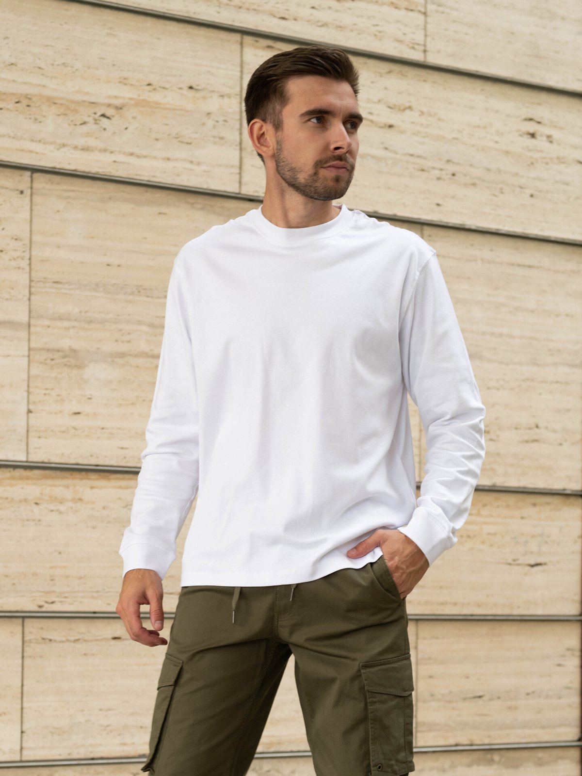 Jack and Jones Urban Edge Tee Long Sleeve O-Neck White