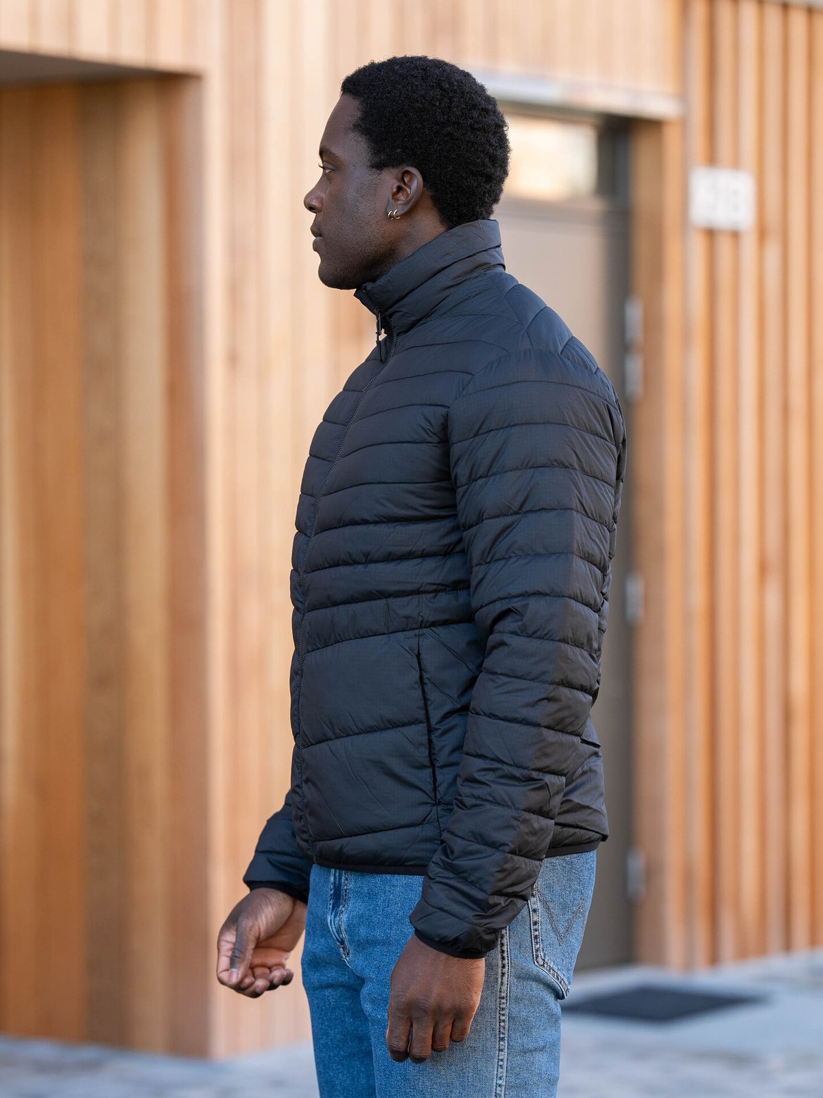 Jack and Jones State Packable Puffer Collar Black