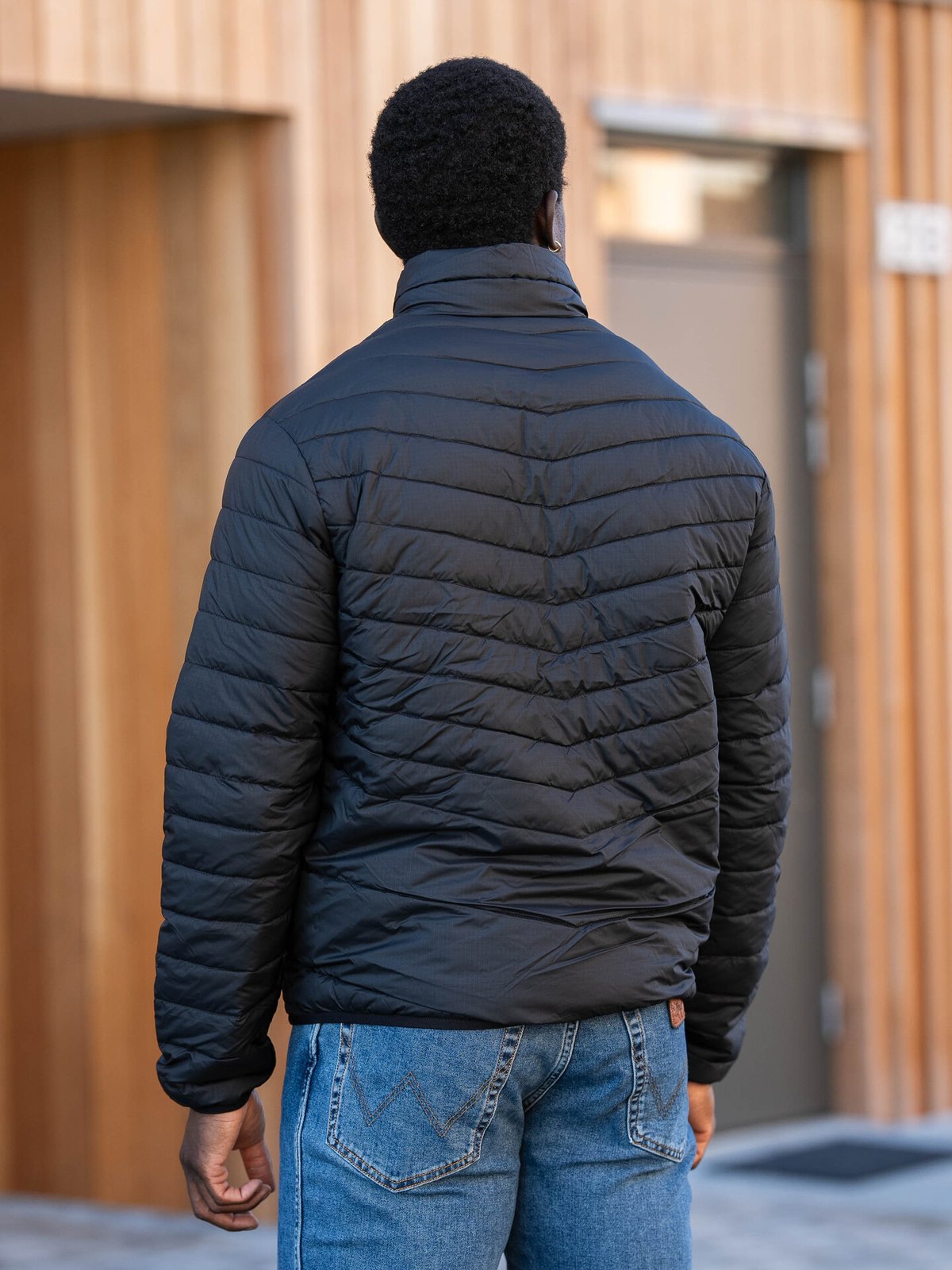 Jack and Jones State Packable Puffer Collar Black