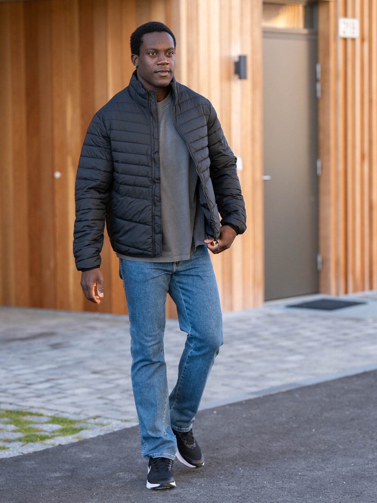 Jack and Jones State Packable Puffer Collar Black