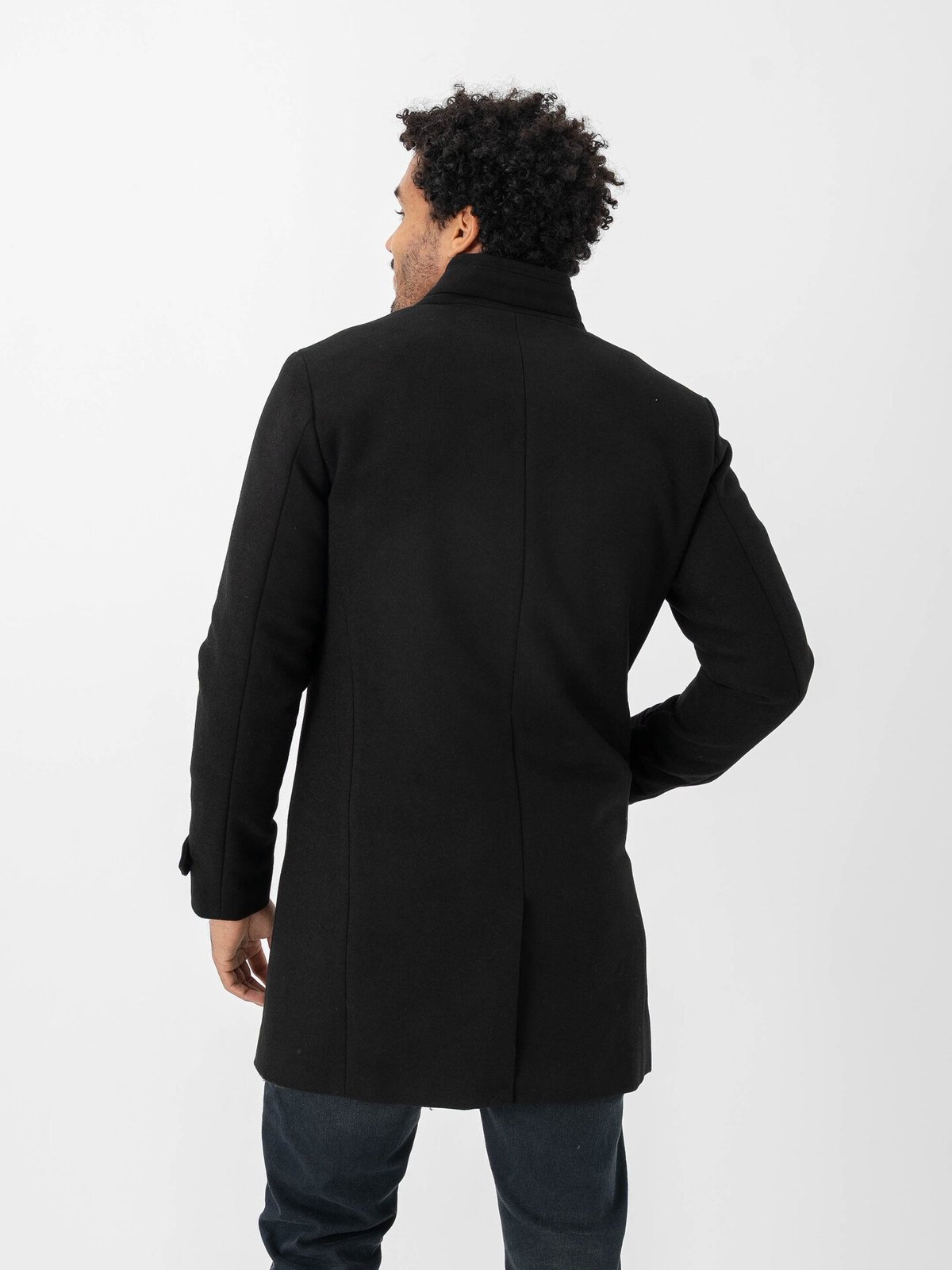 Jack and Jones Melton Wool Blend Coat Black