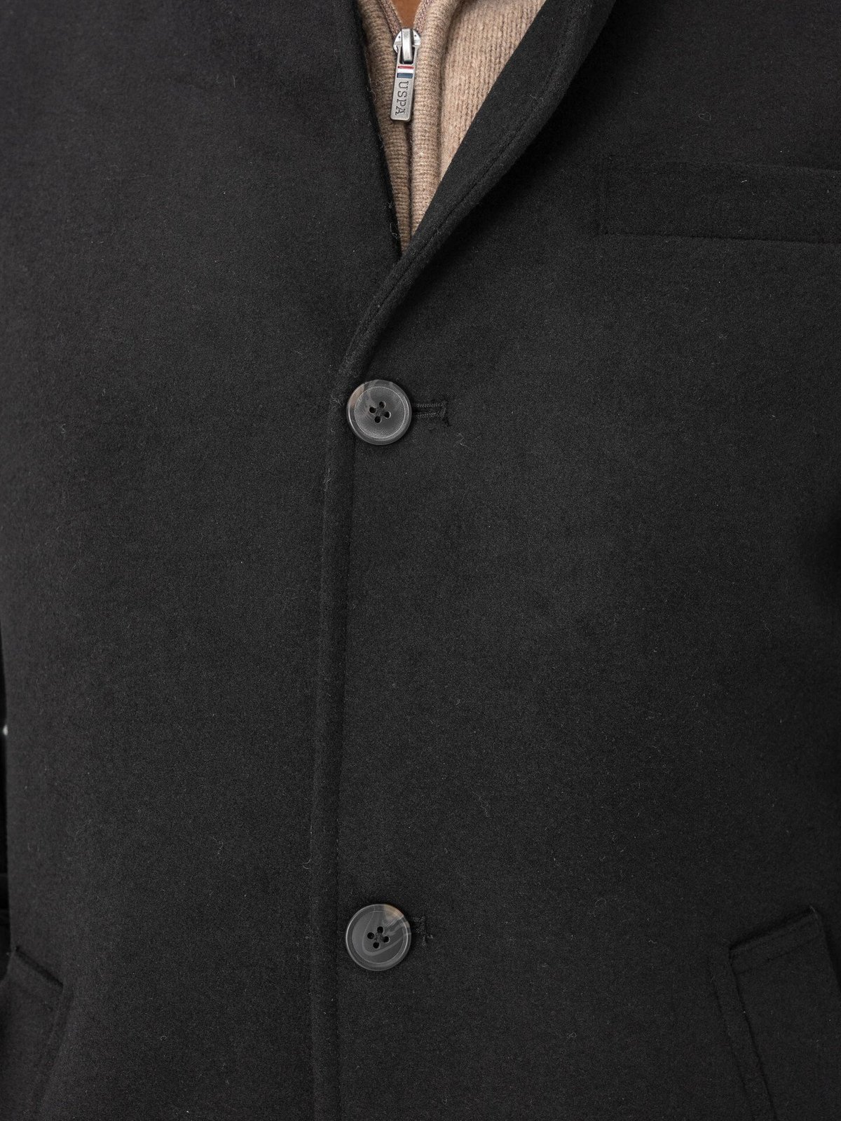Jack and Jones Melton Wool Blend Coat Black