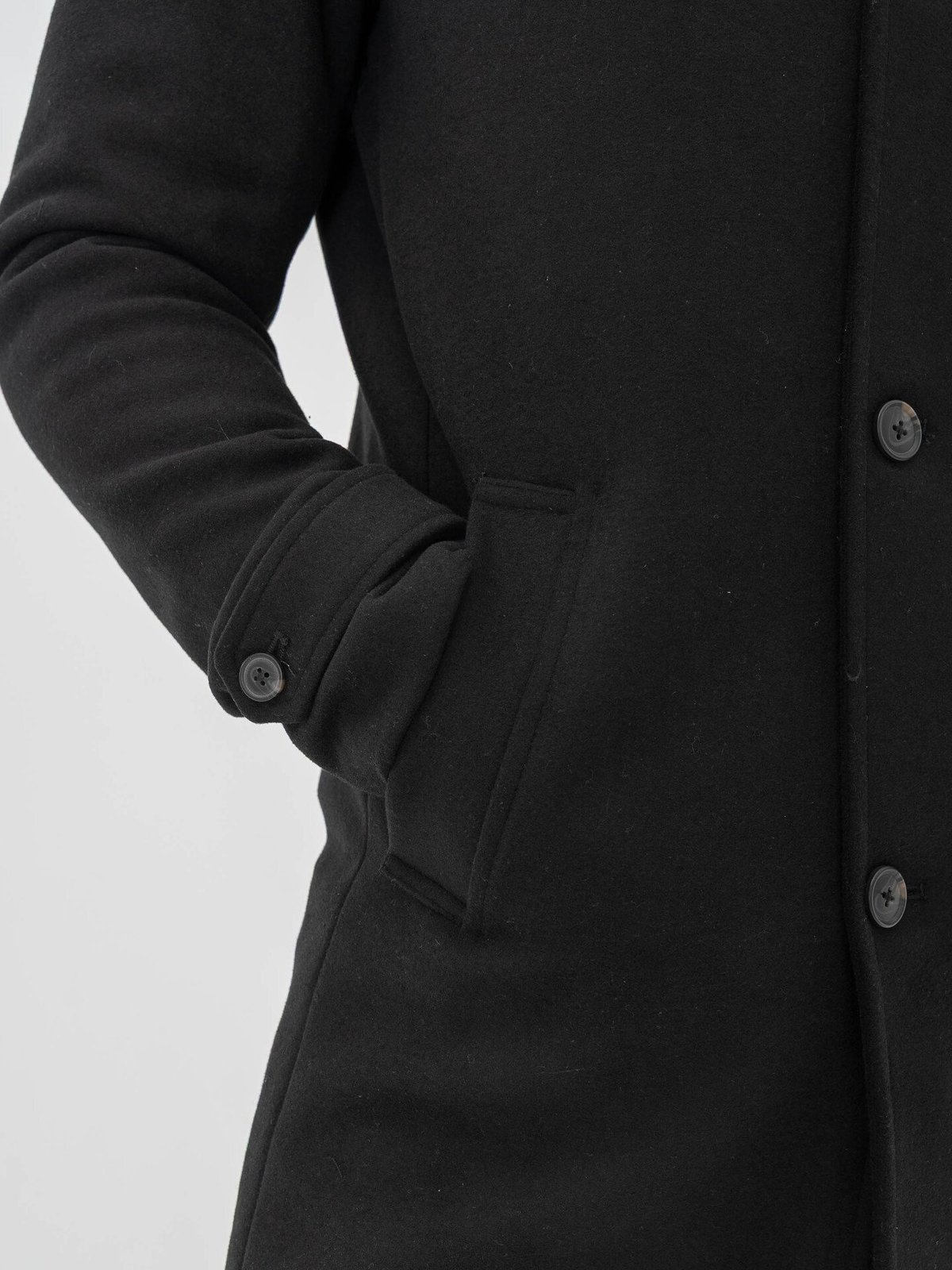 Jack and Jones Melton Wool Blend Coat Black