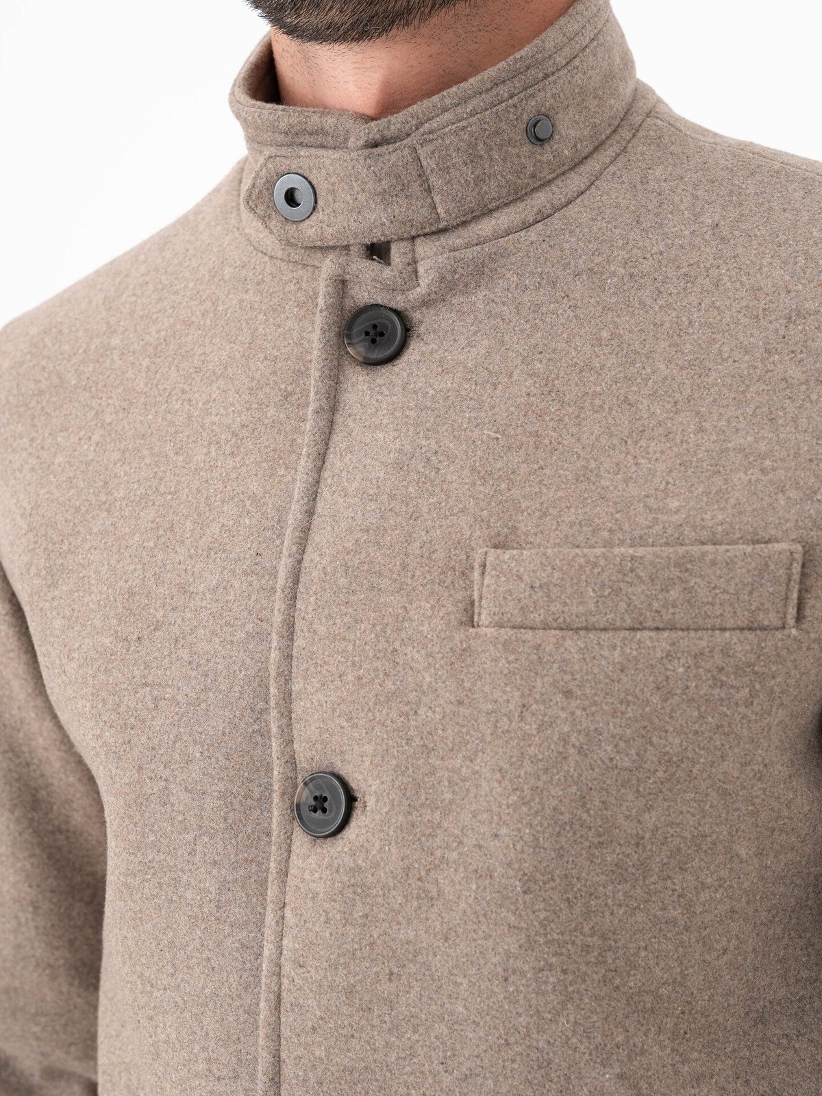 Jack and Jones Melton Wool Blend Coat Greige