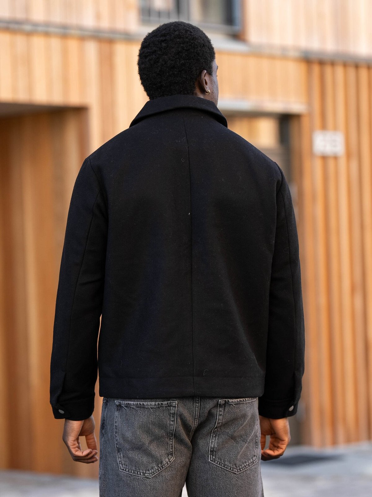 Jack and Jones Russel Wool Blend Jacket Black