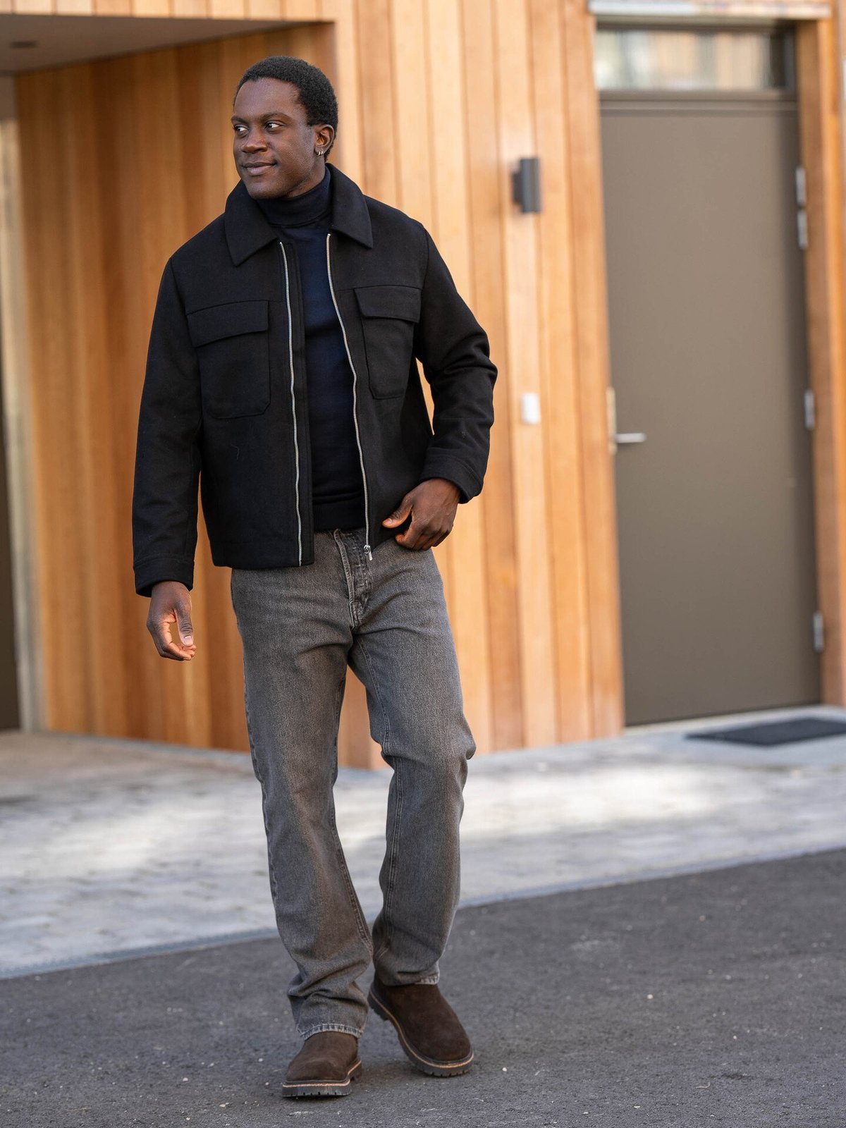 Jack and Jones Russel Wool Blend Jacket Black